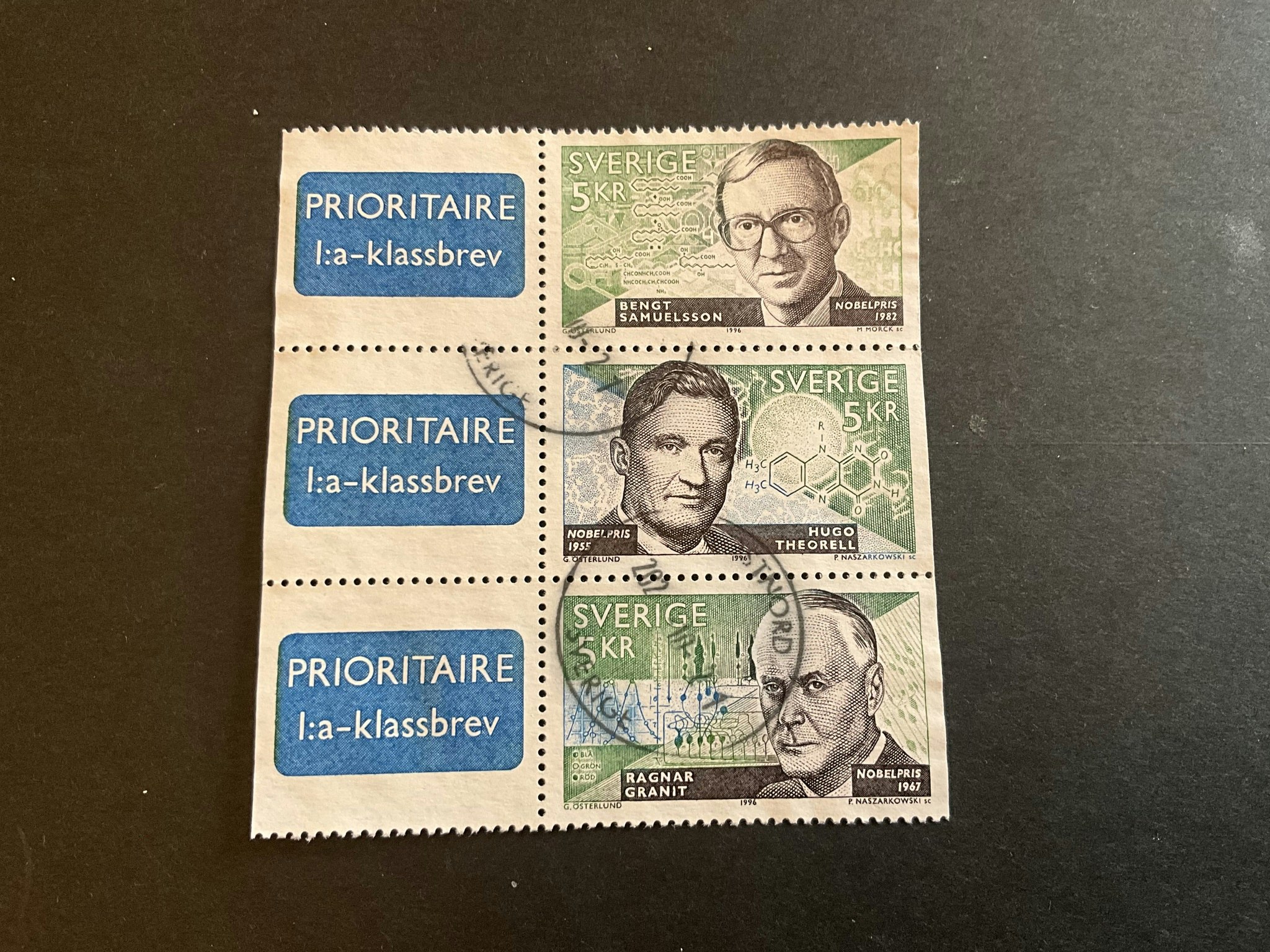 Nobelpristagare fysiologi eller medicin facit nr 1990-1992 SX stämplat  block