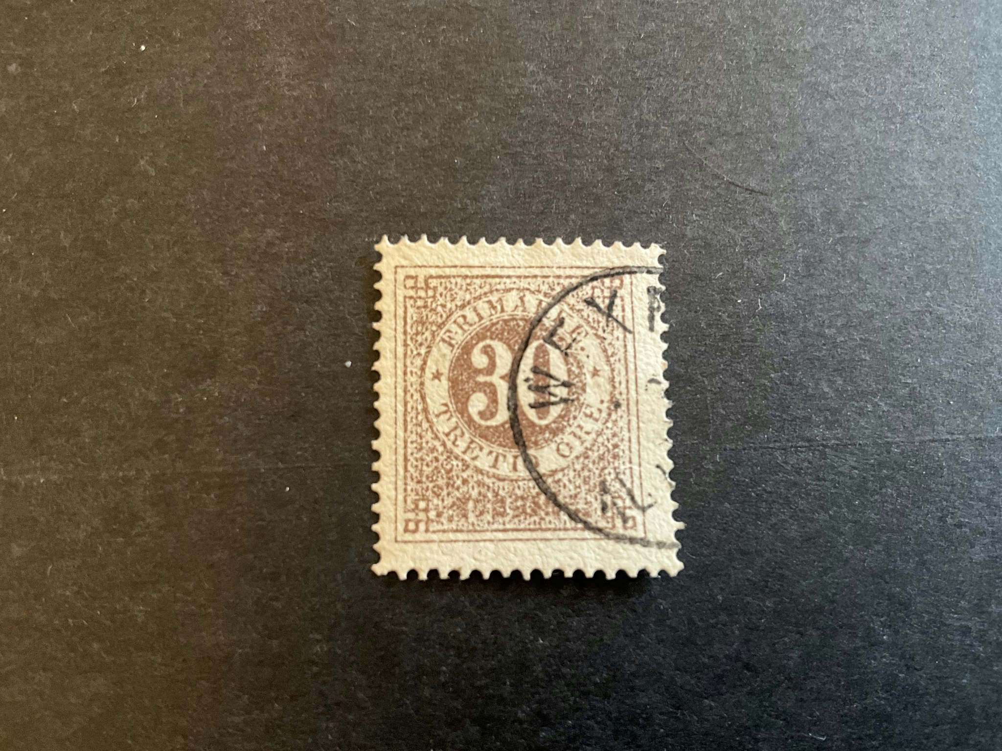 Ringtyp T 14 facit nr 25 stämplat märke