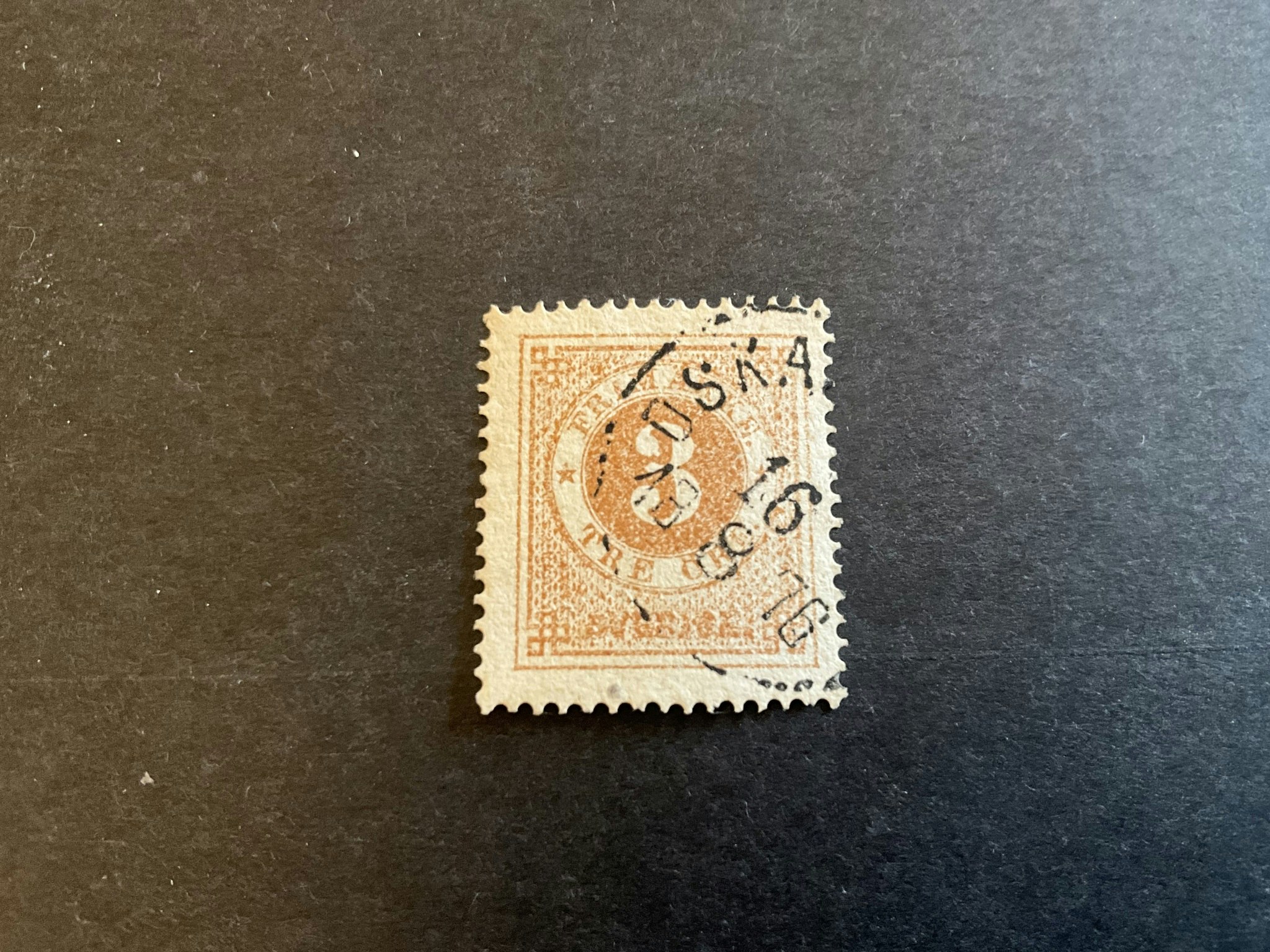 Ringtyp T 14 facit nr 17 stämplat märke
