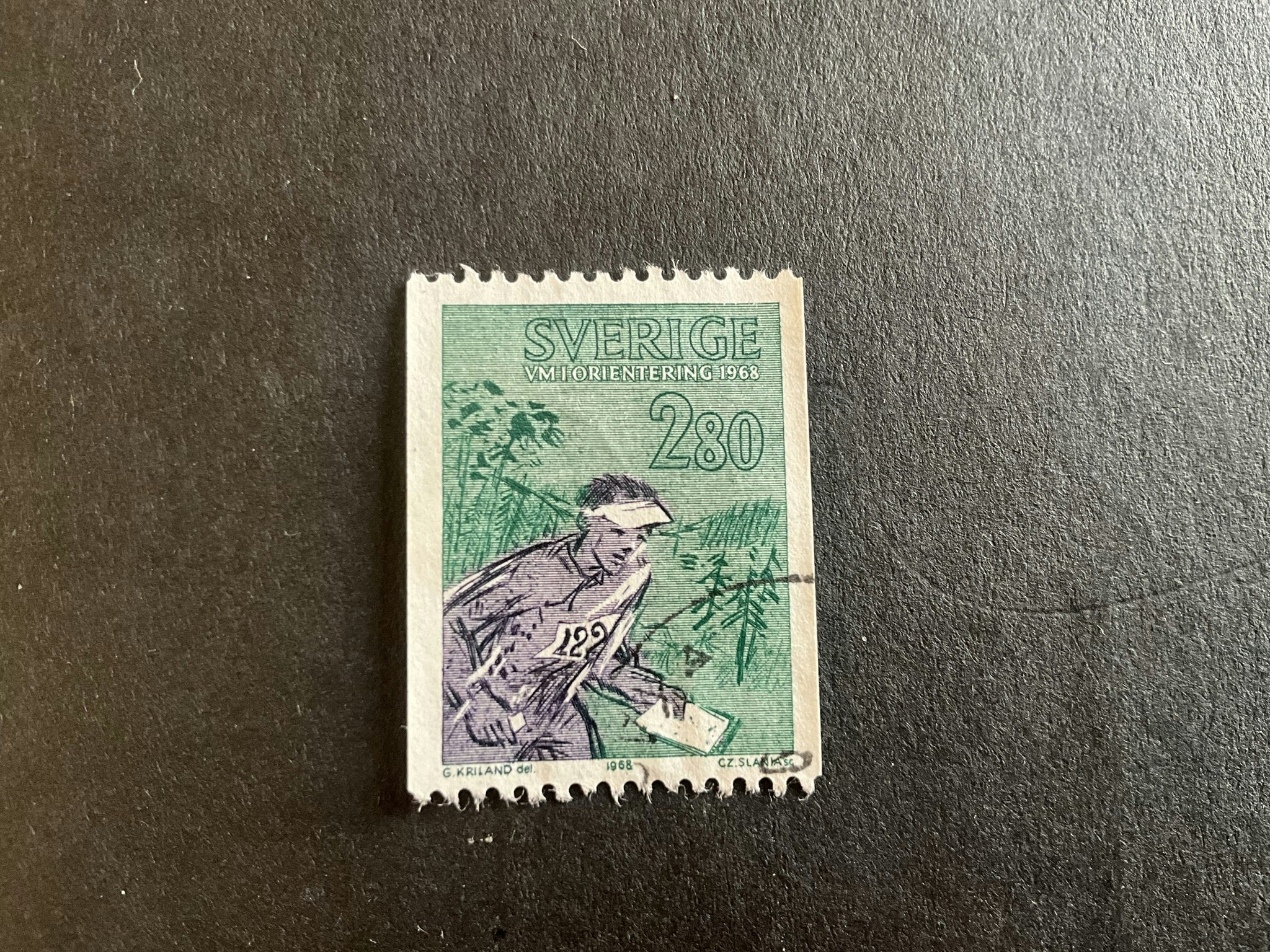 Vm i orientering facit nr 638 stämplat märke