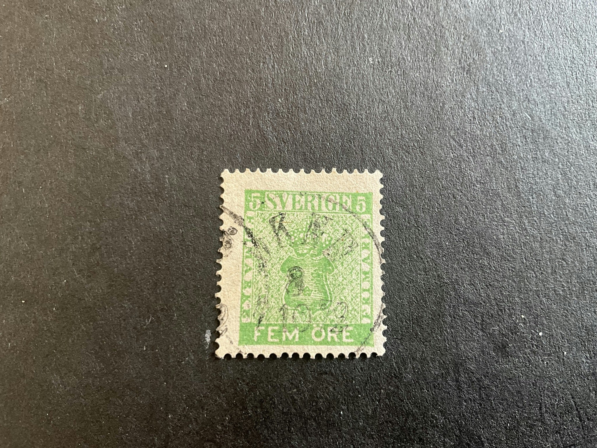 Vapentyp öre facit nr 7 stämplat märke