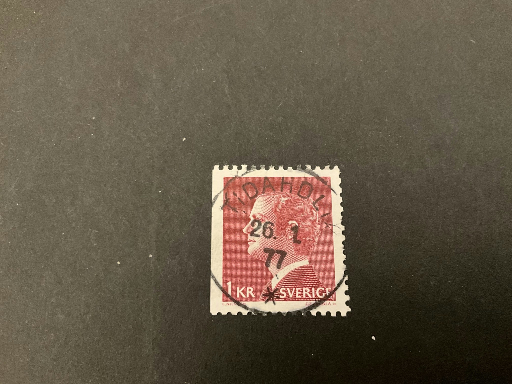 Carl XVI Gustaf typ I facit nr 870 B1 lyxstämplat TIDAHOLM