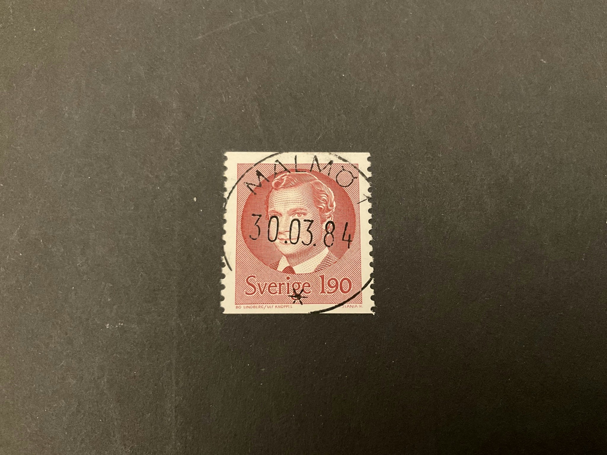 Arl XVI Gustaf typ II facit nr 1289 lyxstämplat MALMÖ 1