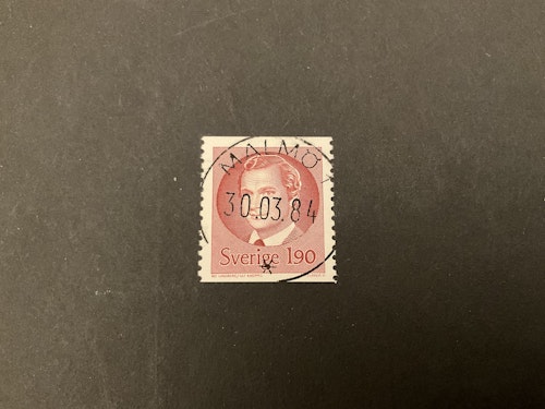 Arl XVI Gustaf typ II facit nr 1289 lyxstämplat MALMÖ 1