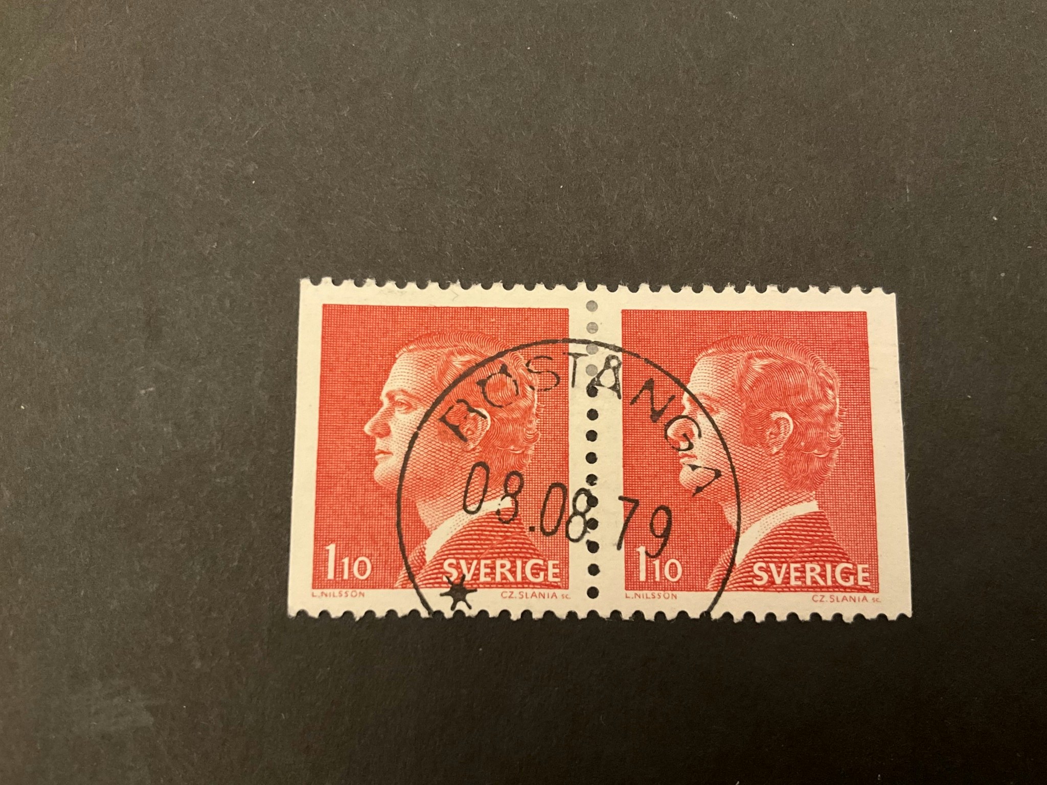 Carl XVI Gustaf typ I facit 919 BB praktstämplat par RÖSTÅNGA