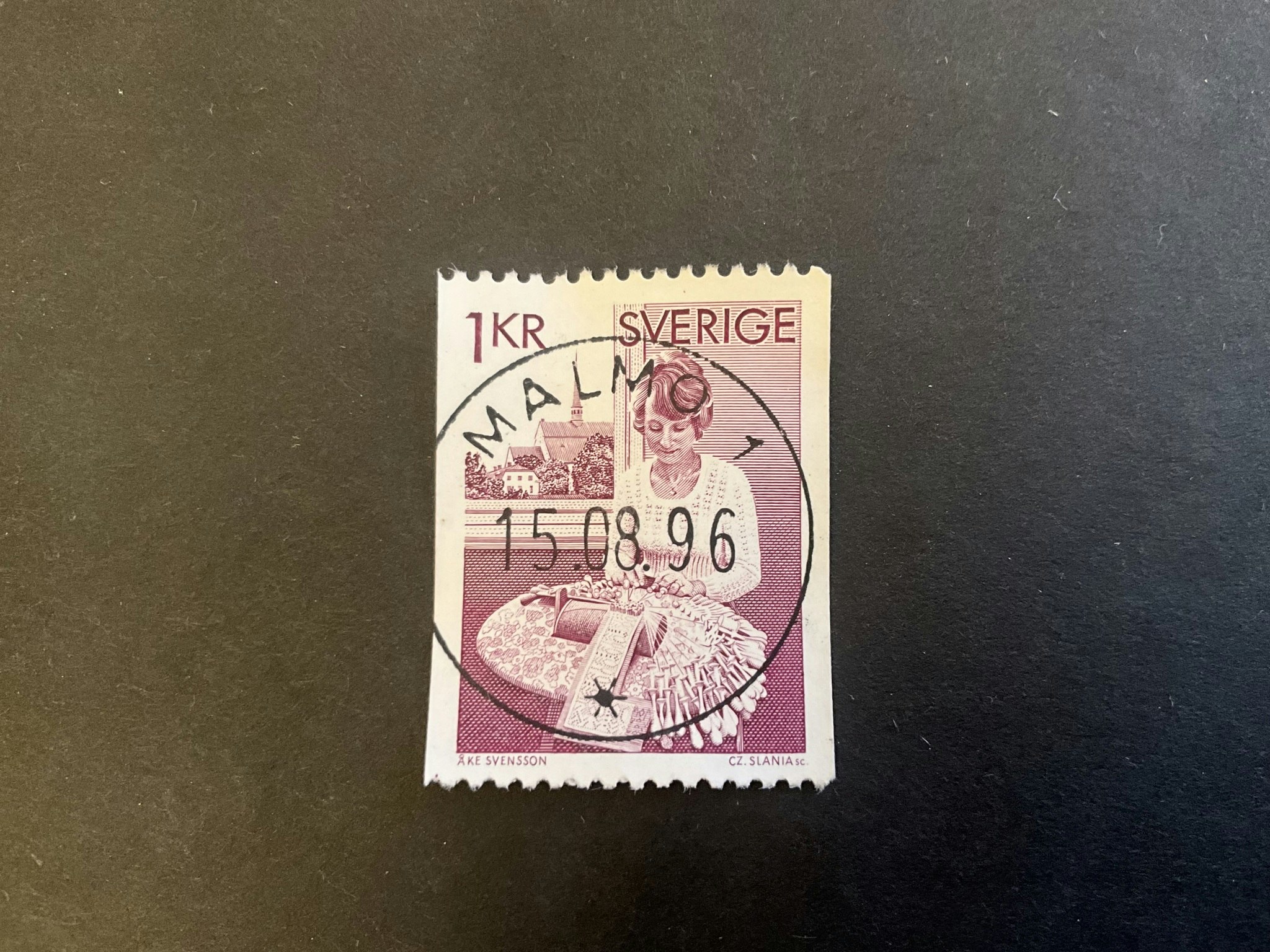 Knypplerska facit nr 955 A V2 lyxstämplat MALMÖ 1