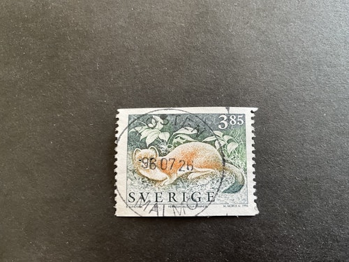 Vilda djur 3 facit nr 1942 A lyxstämplat POSTEN MALMÖ