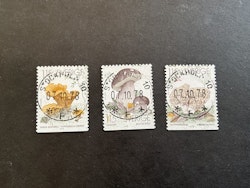 Svampar facit nr 1059-1061 lyxstämplade märken STOCKHOLM 10