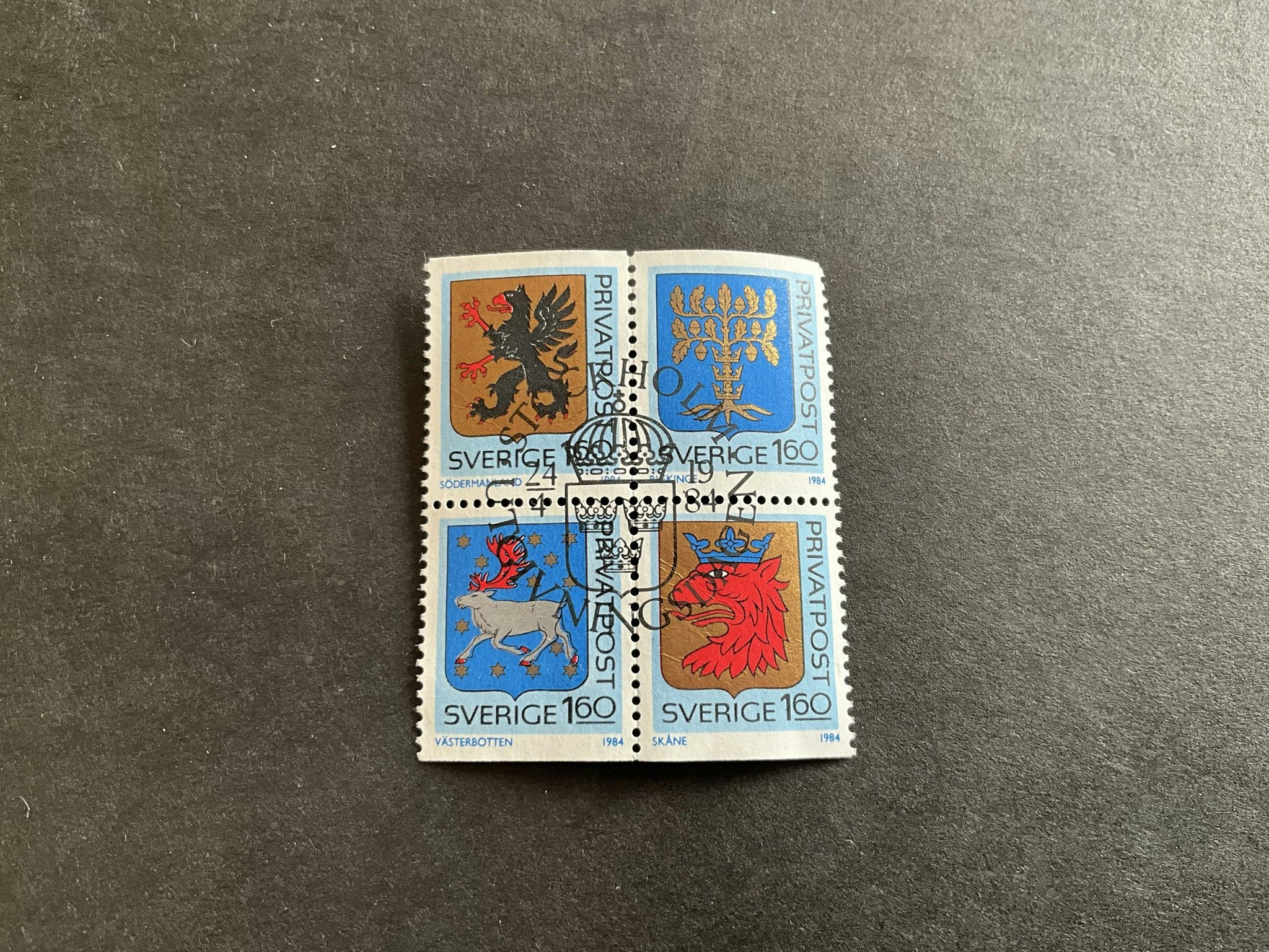 Rabattmärken VI facit nr 1295-1298 i stämplat 4-block