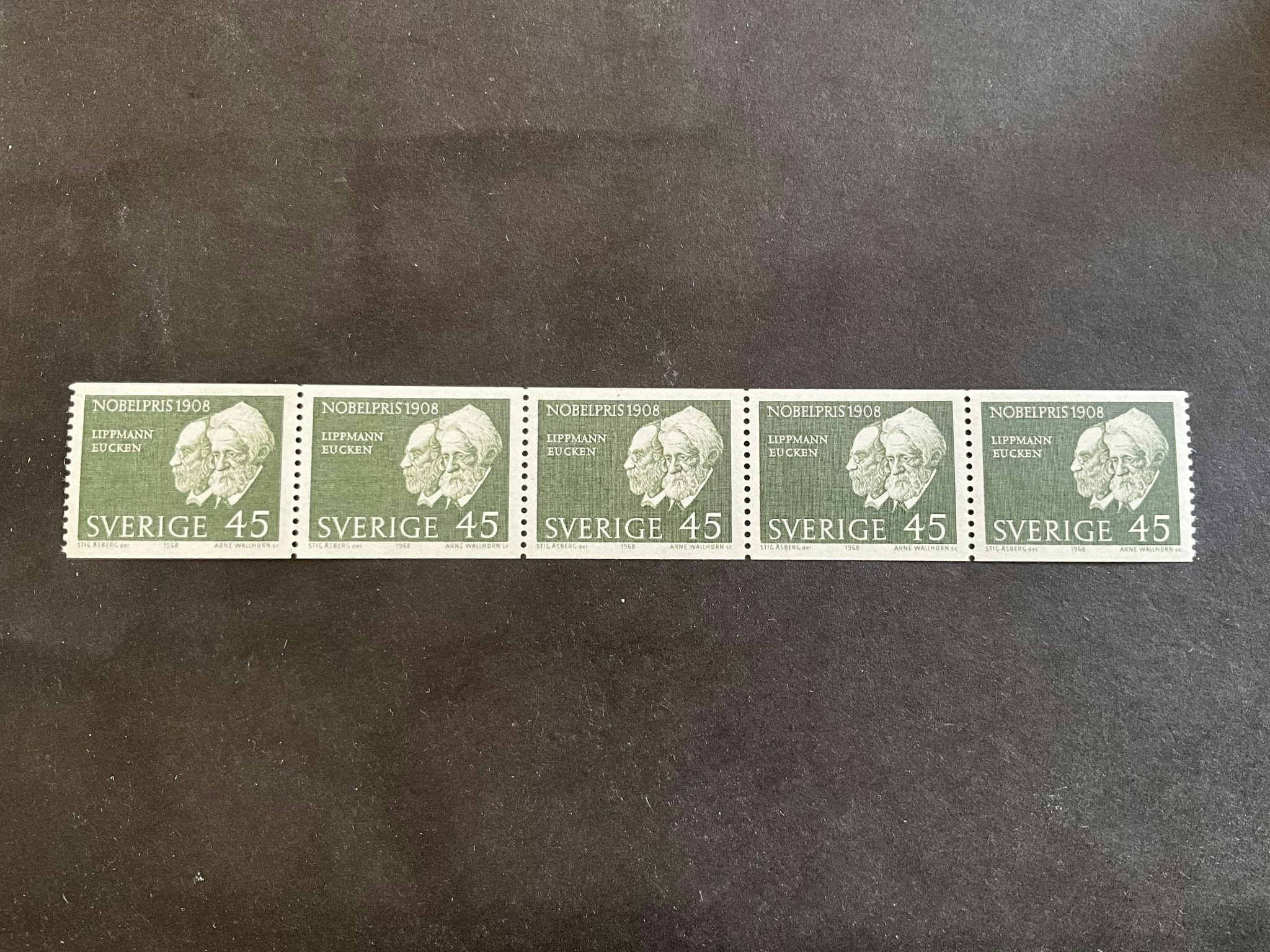 Nobelpris 1908 facit nr 648 A postfriskt 5-strip
