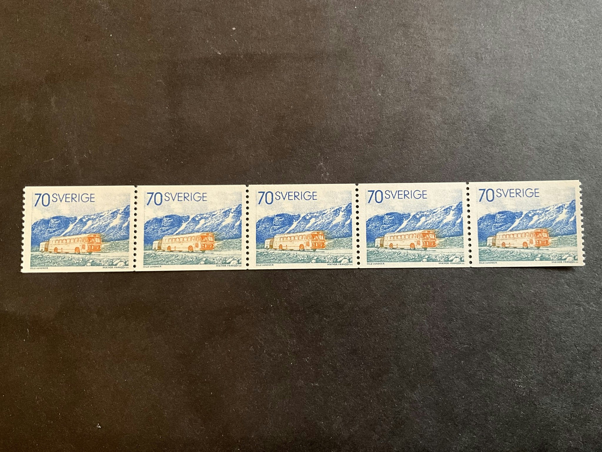 Postdilligenser facit nr 808 i postfriskt 5-strip