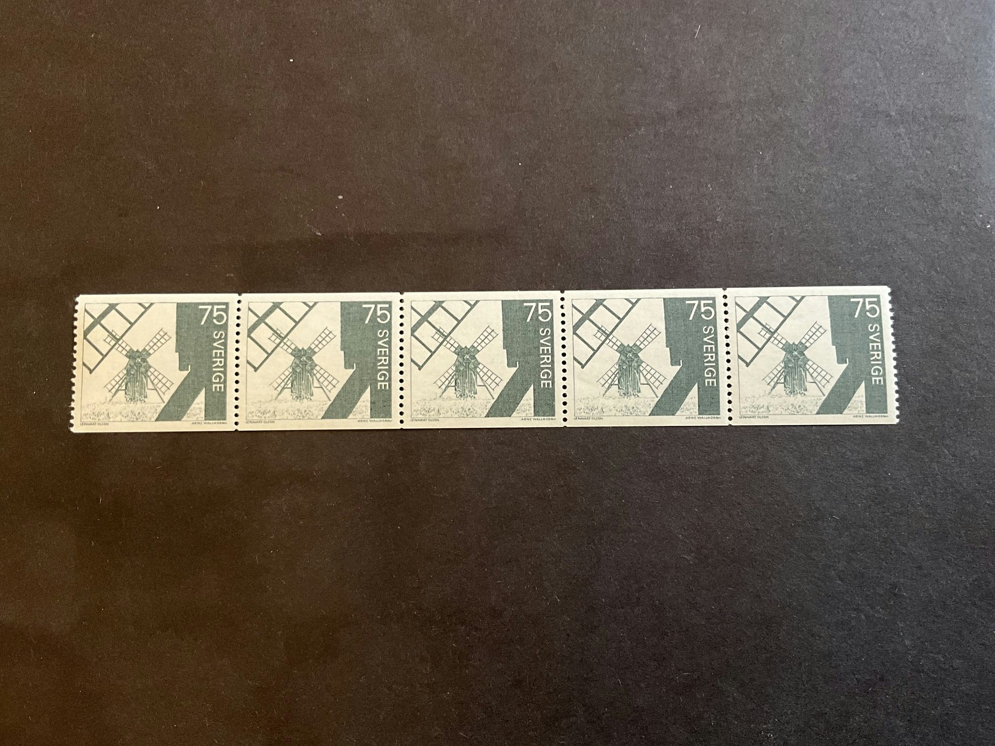 Öländska väderkvarnar facit nr 730 A V1 postfriskt 5-strip