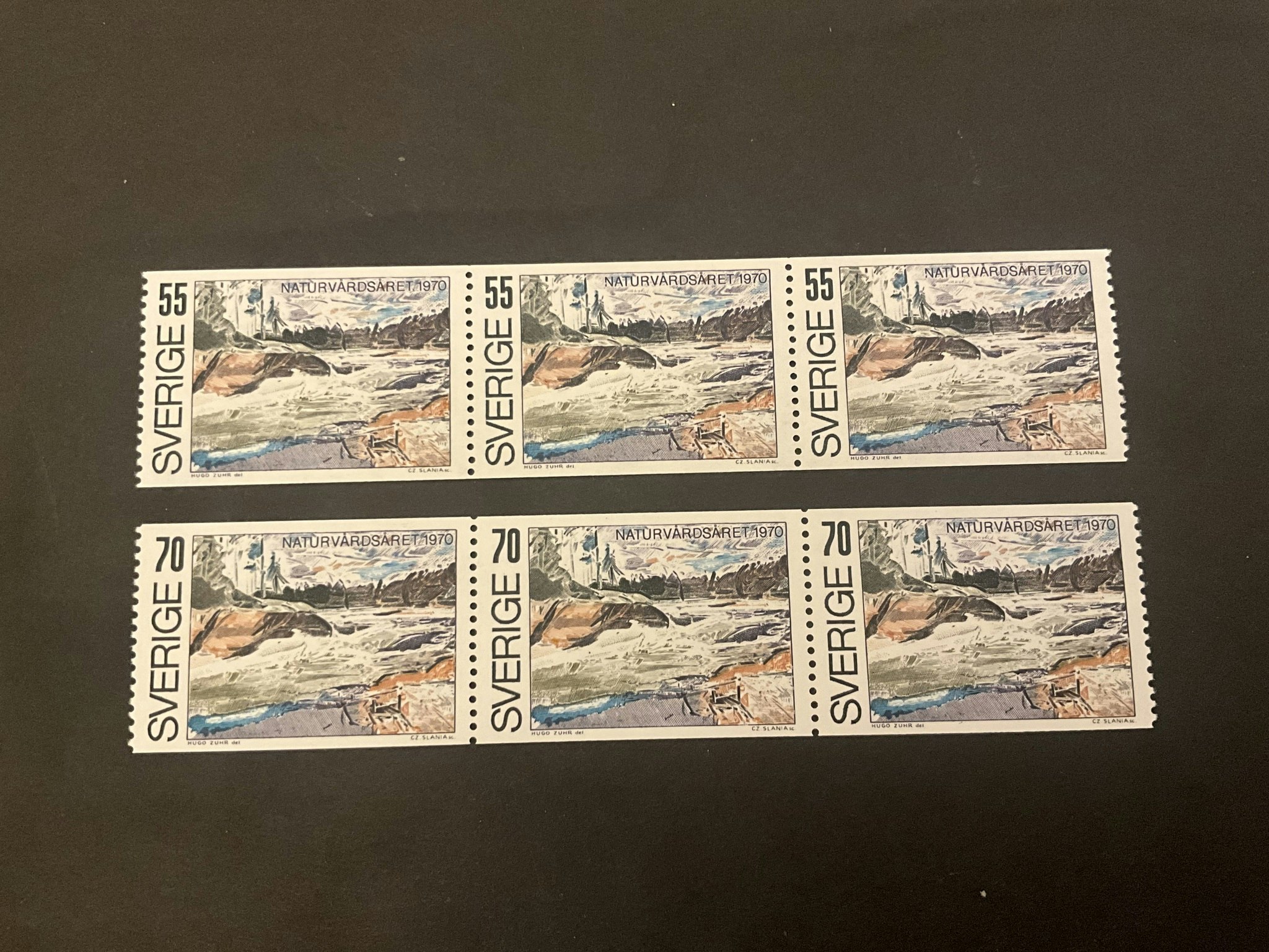 Europeiska naturvårdsåret 1970 facit nr 693 och 694 postfriska 3-strip
