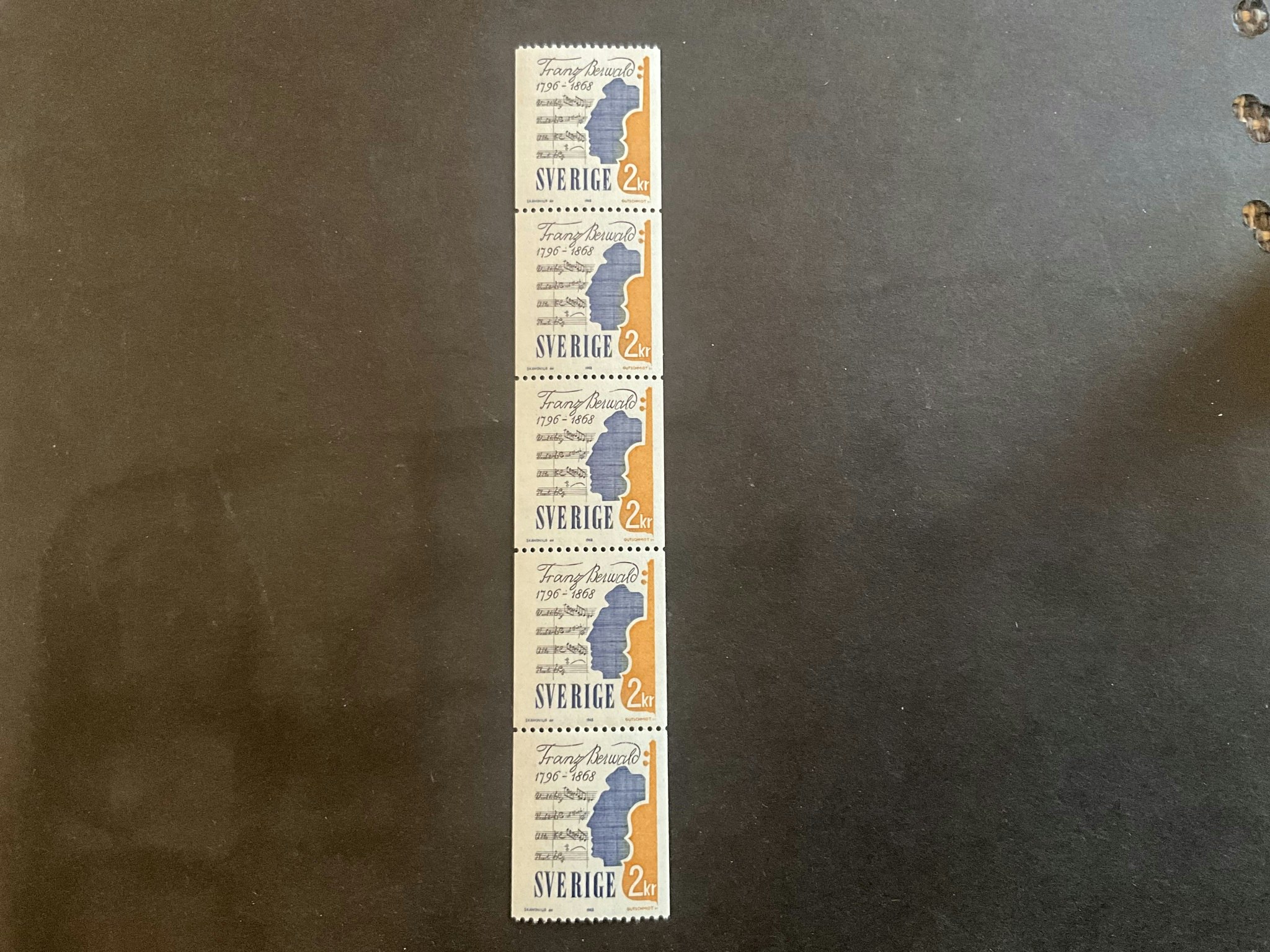 Berwald facit nr 623 postfriskt 5-strip