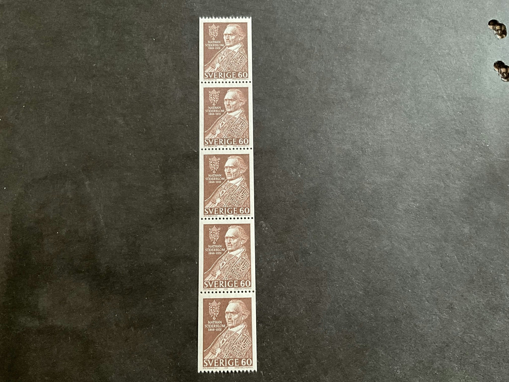 Nathan Söderblom facit nr 572 A postfriskt 5-strip