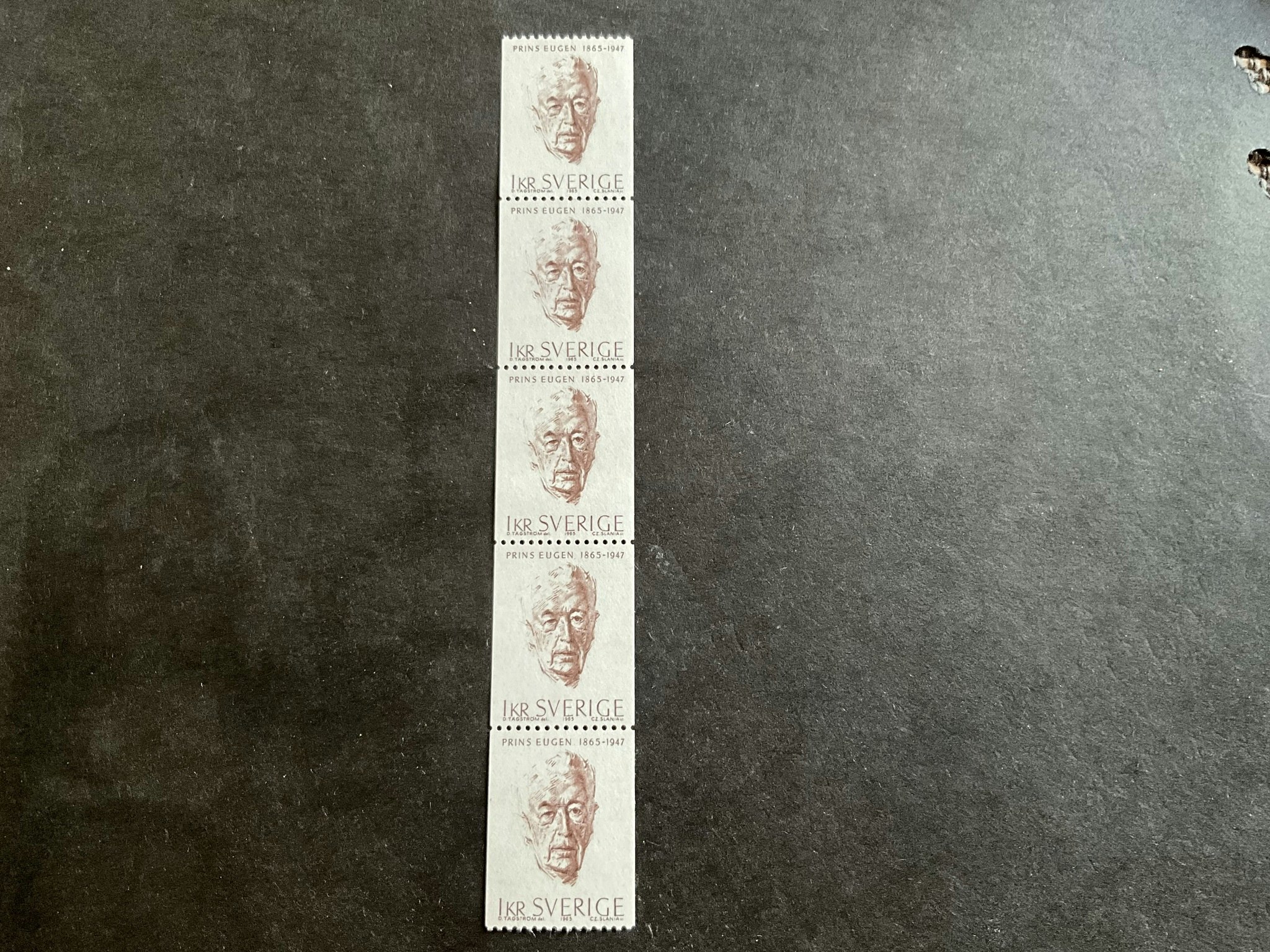 Prins Eugen facit nr 567 postfriskt 5-strip