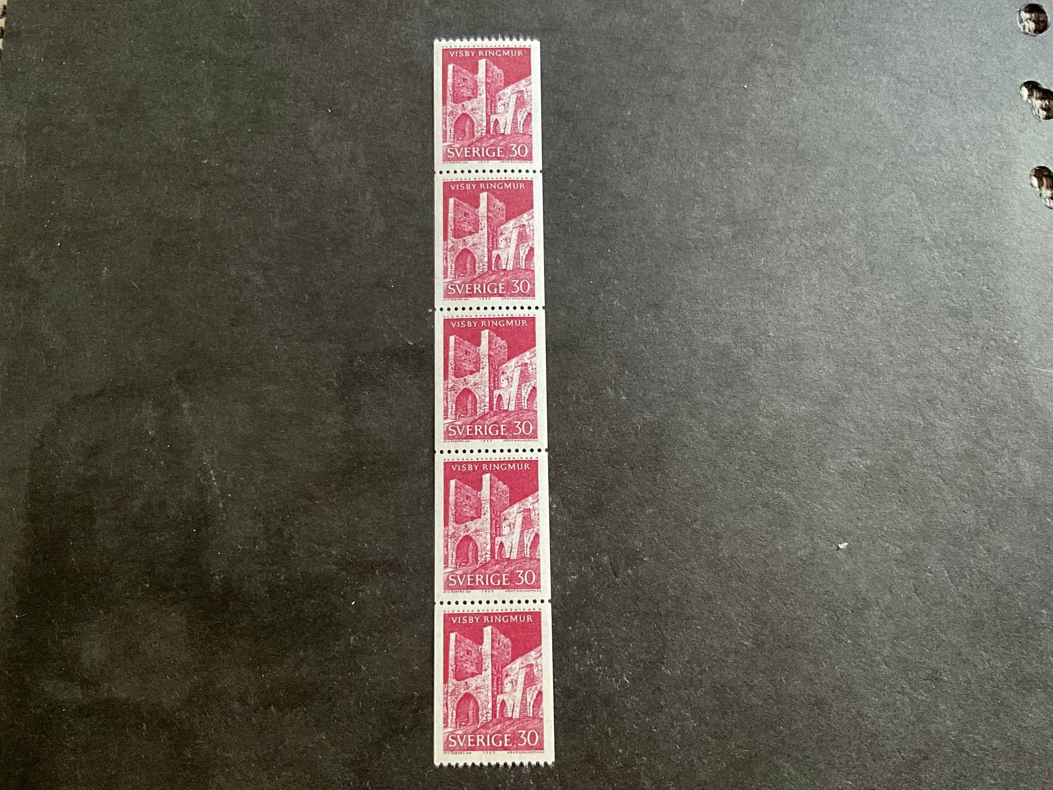 Byggnadsminnen 1965 facit nr 561 A postfriskt 5-strip