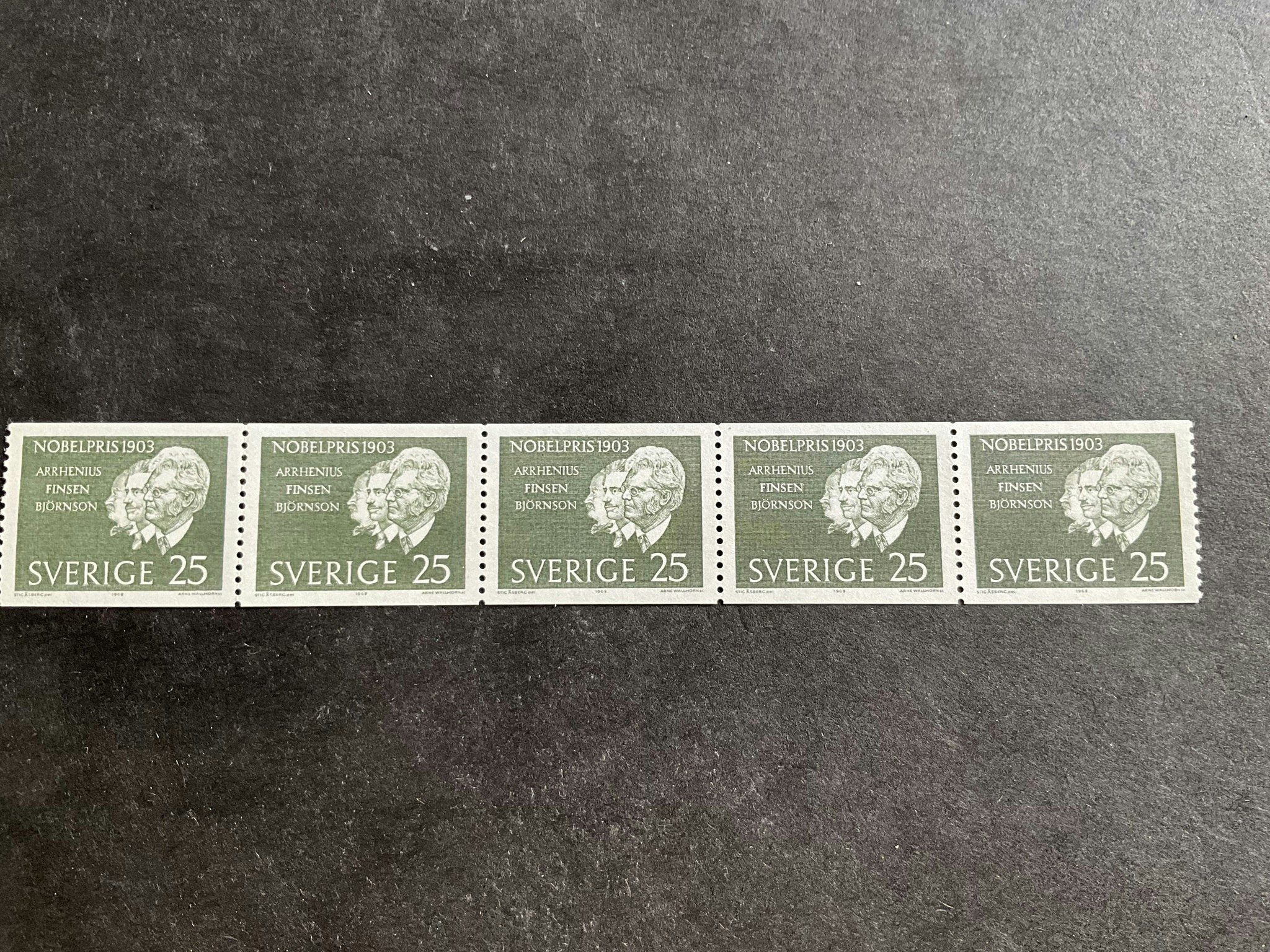 Nibelpristagare 1903 facit nr 553 A postfriskt 5-block