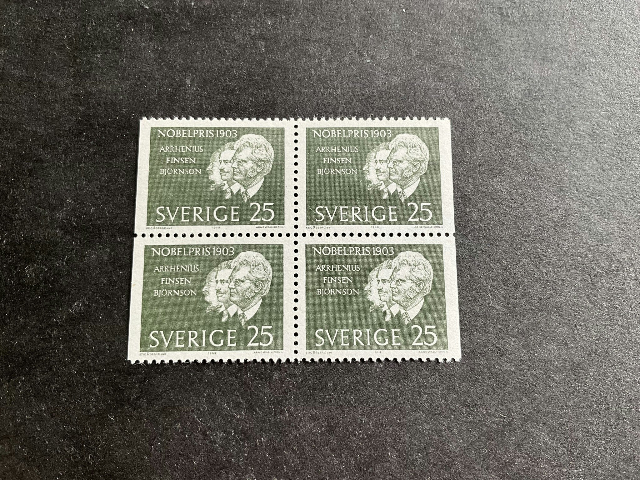 Nobelpristagare 1903 facit nr 553 BB i postfriskt 4-block