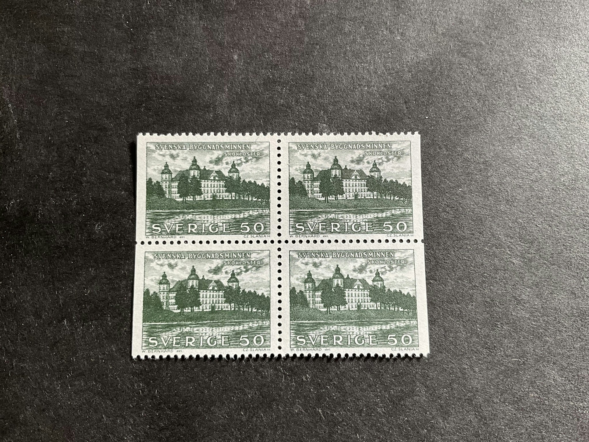 Byggnadsminnen 1962 facit nr 537 BB i postfriskt 4-block