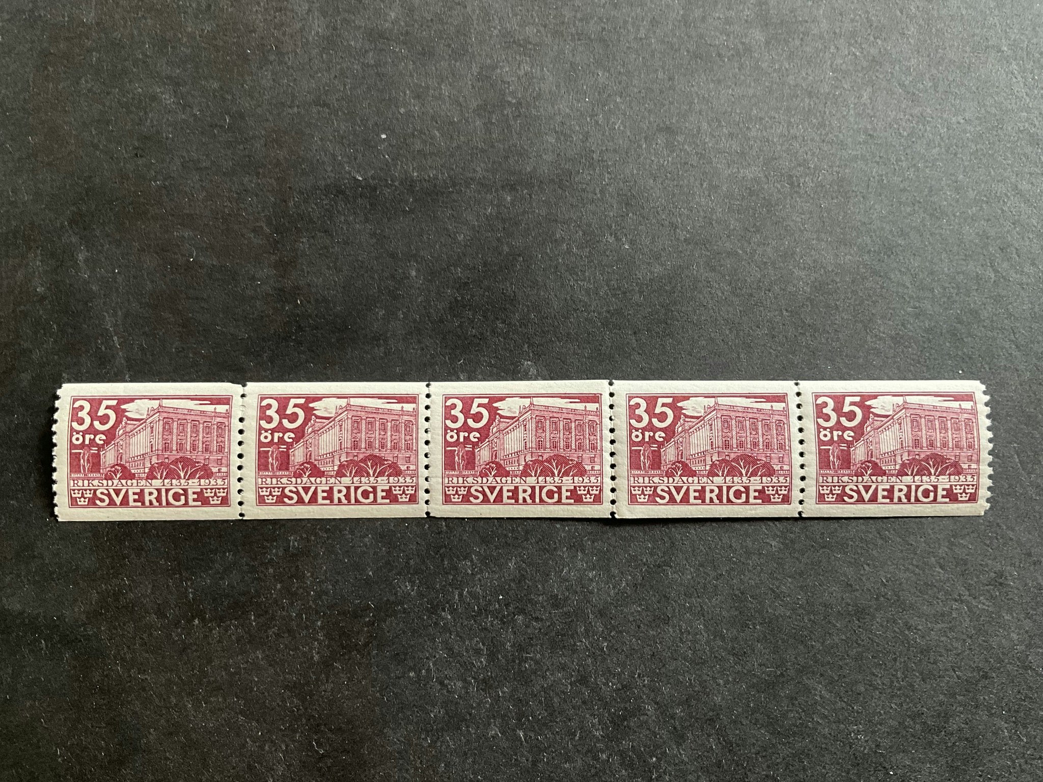 Riksdagen facit nr 244 i postfriskt 5-strip