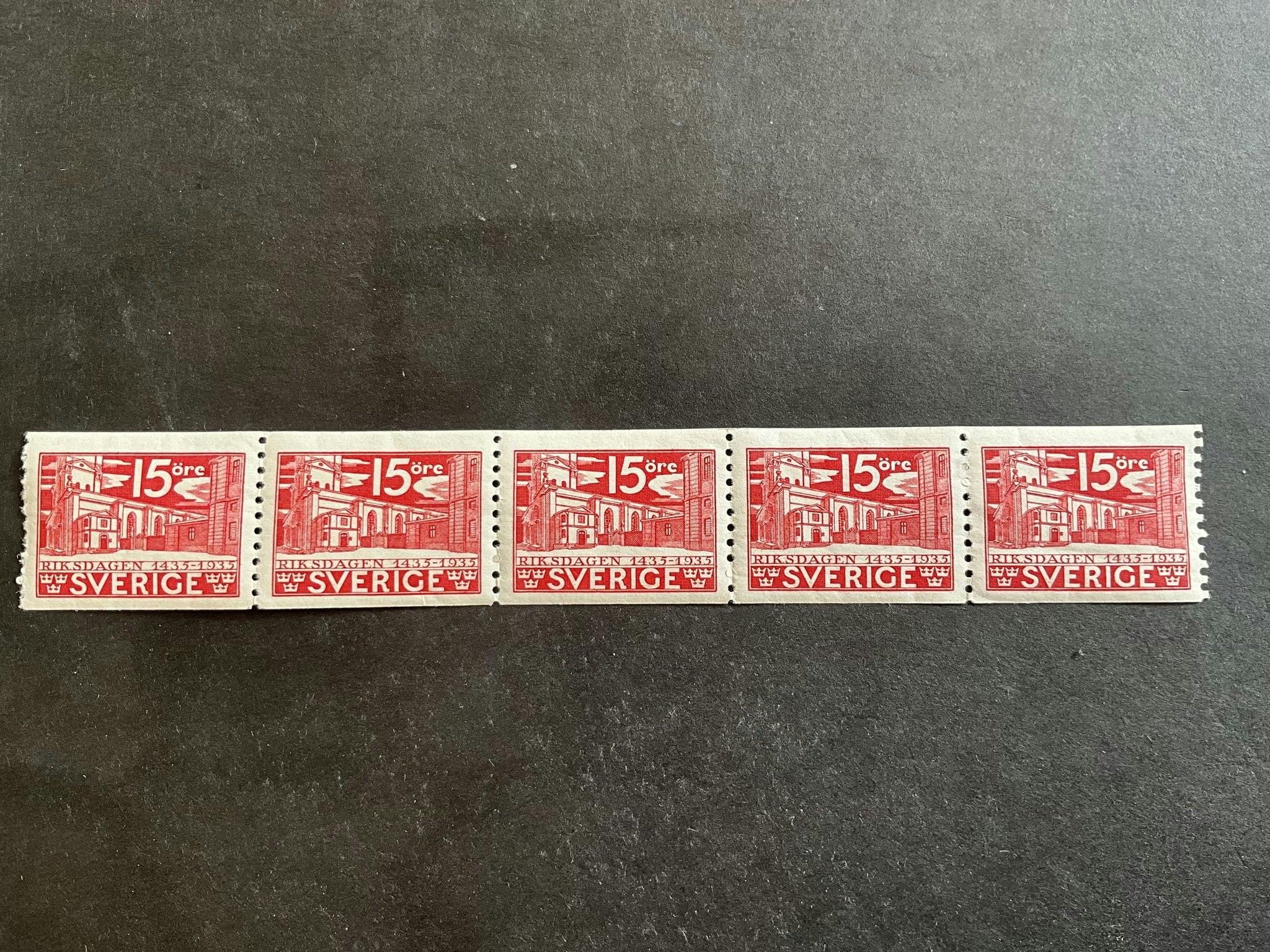 Riksdagen facit nr 242 A i postfriskt 5-strip