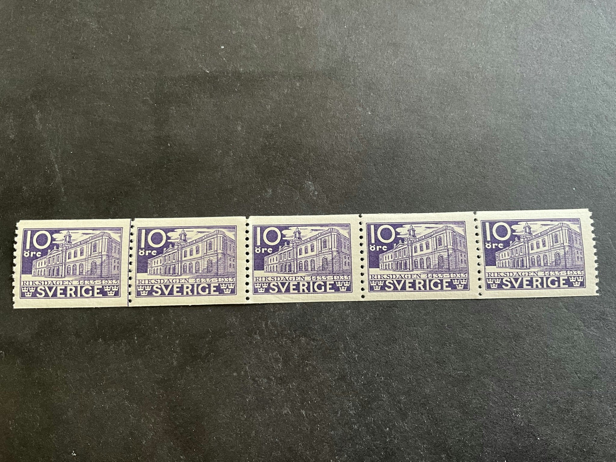 Riksdagen facit nr 241 A i postfriskt 5-strip