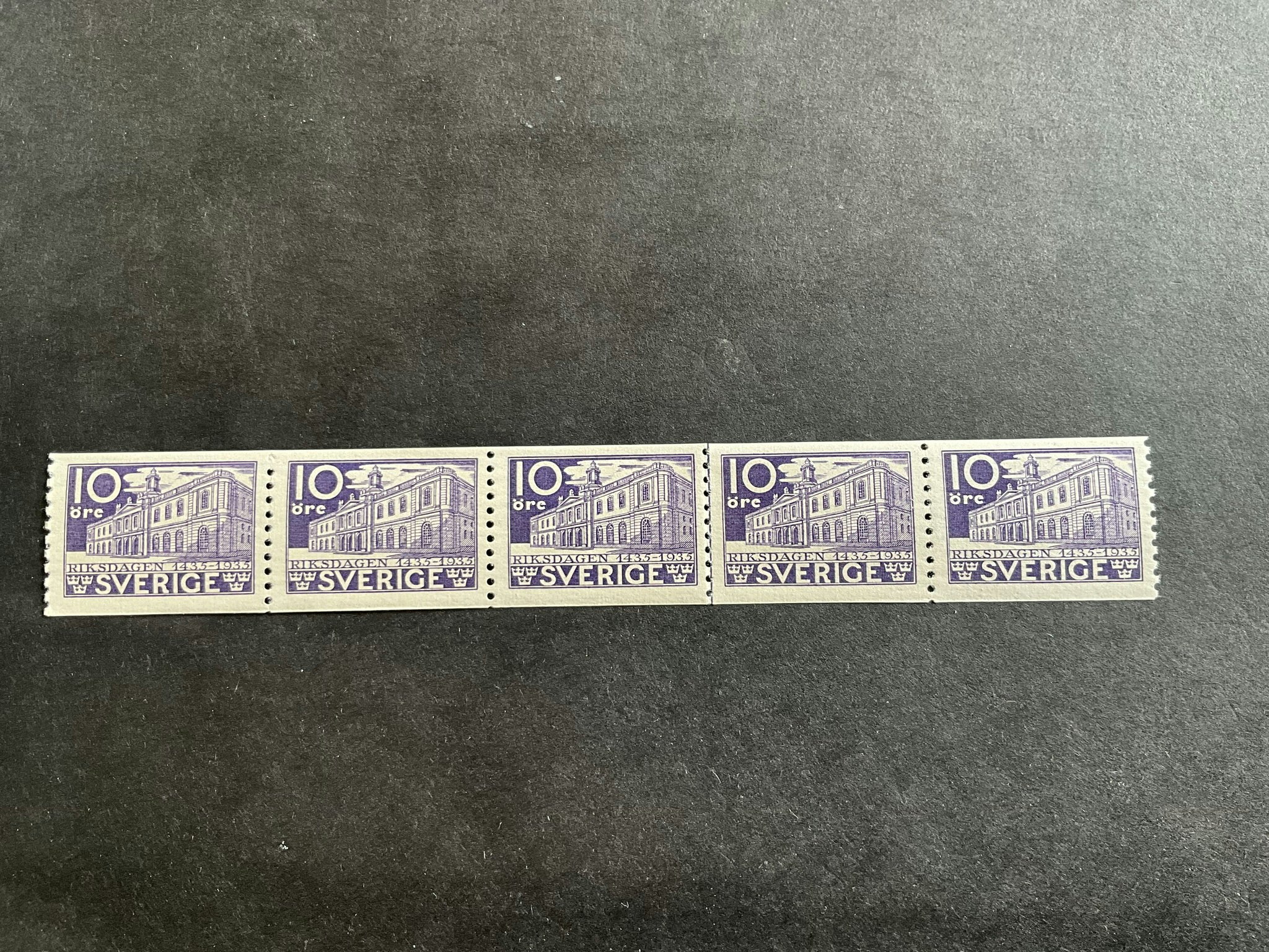 Riksdagen 500 pr facit nr 241 A postfriskt 5-strip