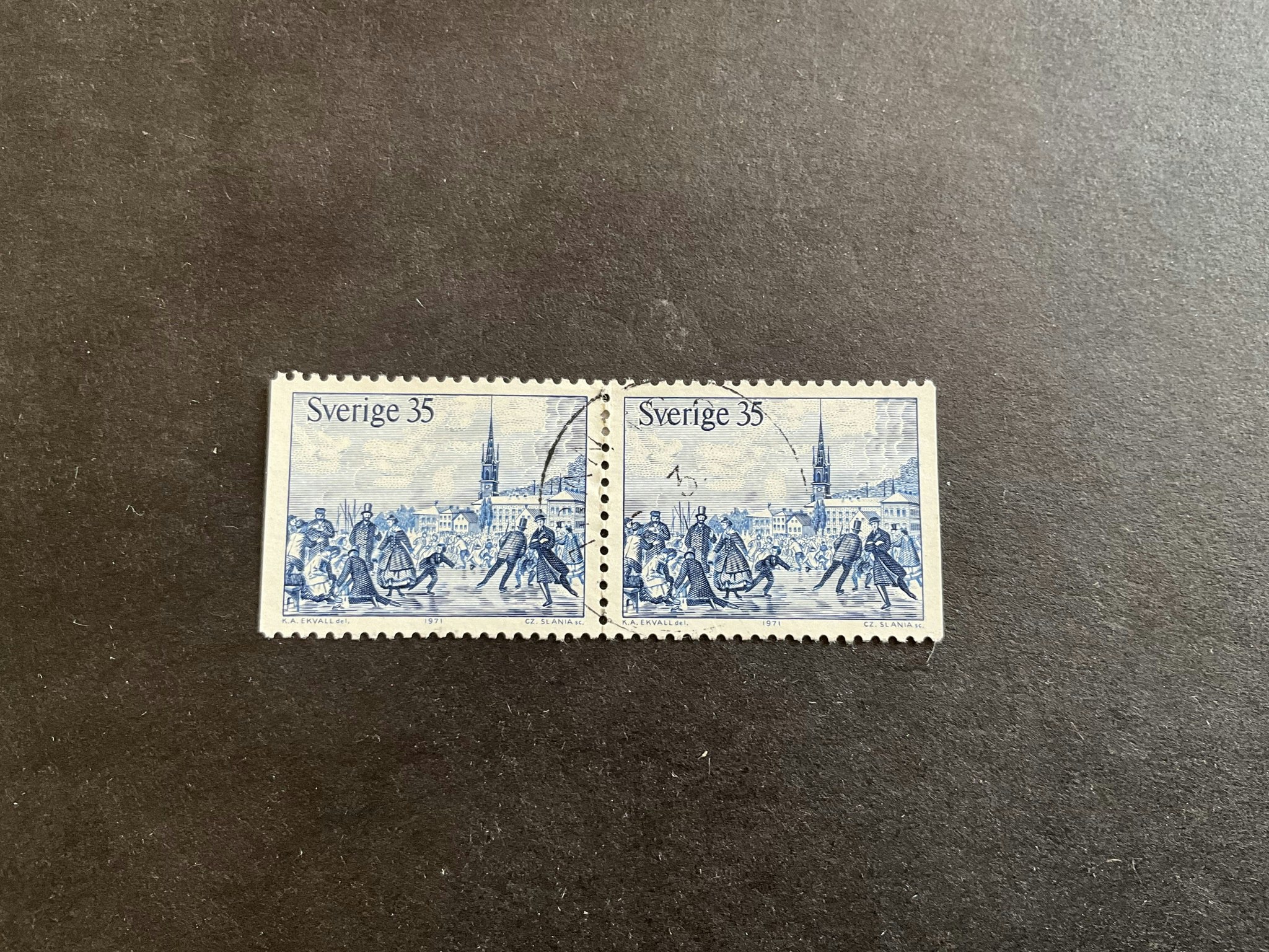 Gammaldags jul facit nr 748 BB stämplat par