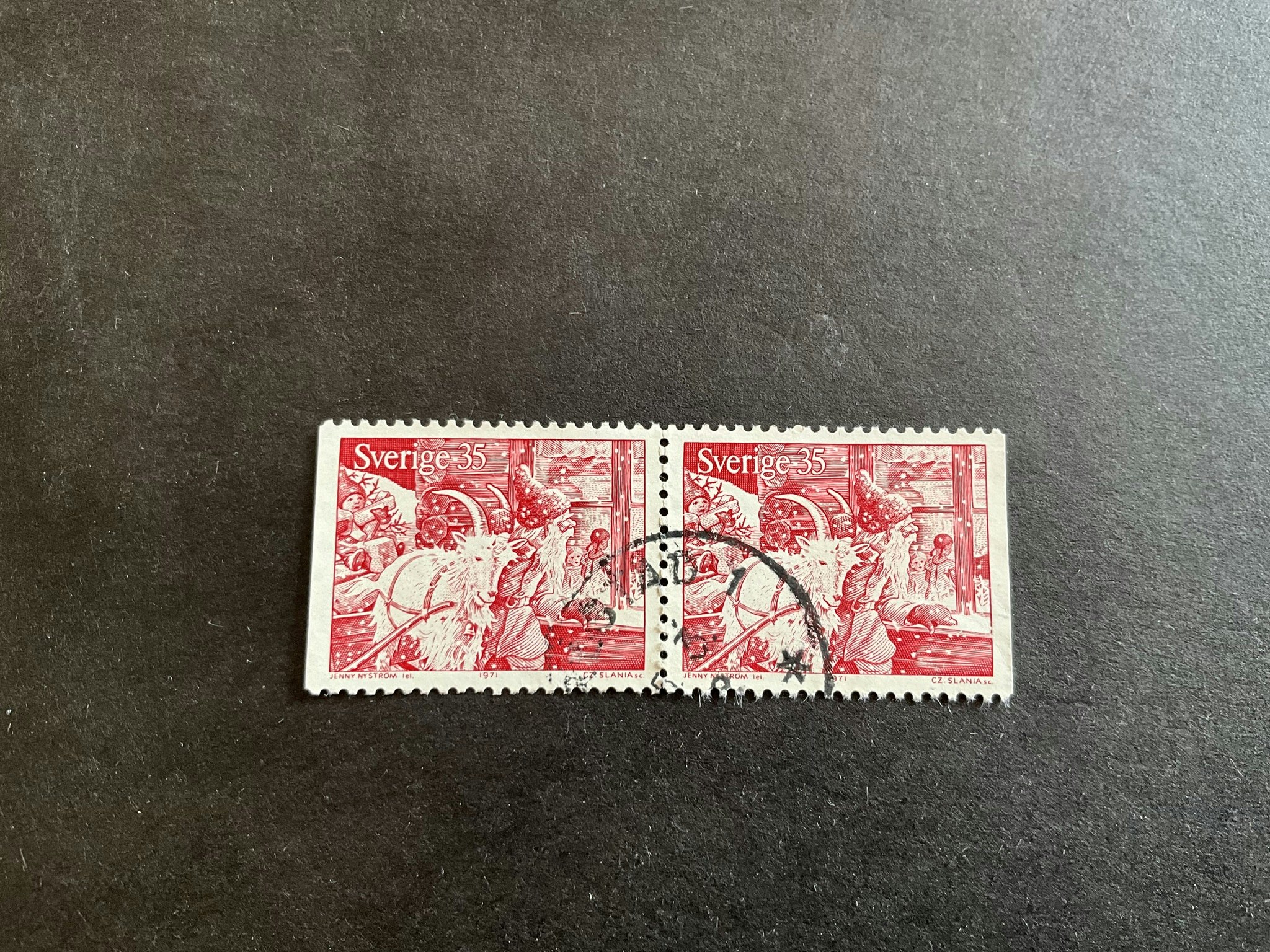 Gammaldags jul facit nr 745 BB stämplat par