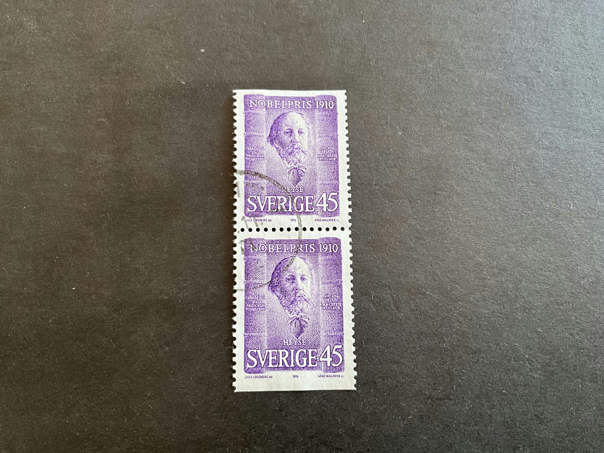 Nobelpristagare 1910 facit nr 716 BB stämplat par