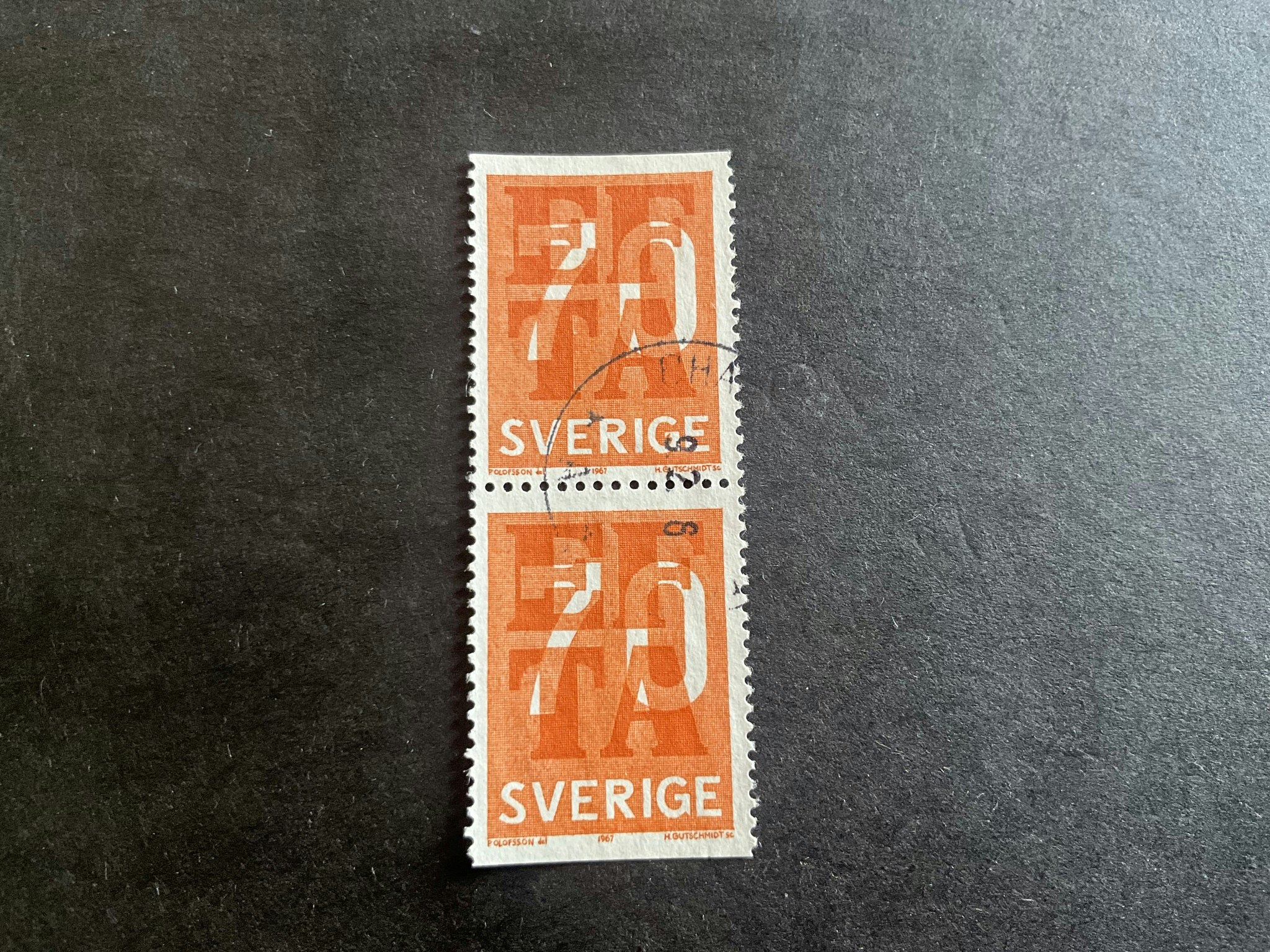 EFTA facit nr 597 BB stämplat par