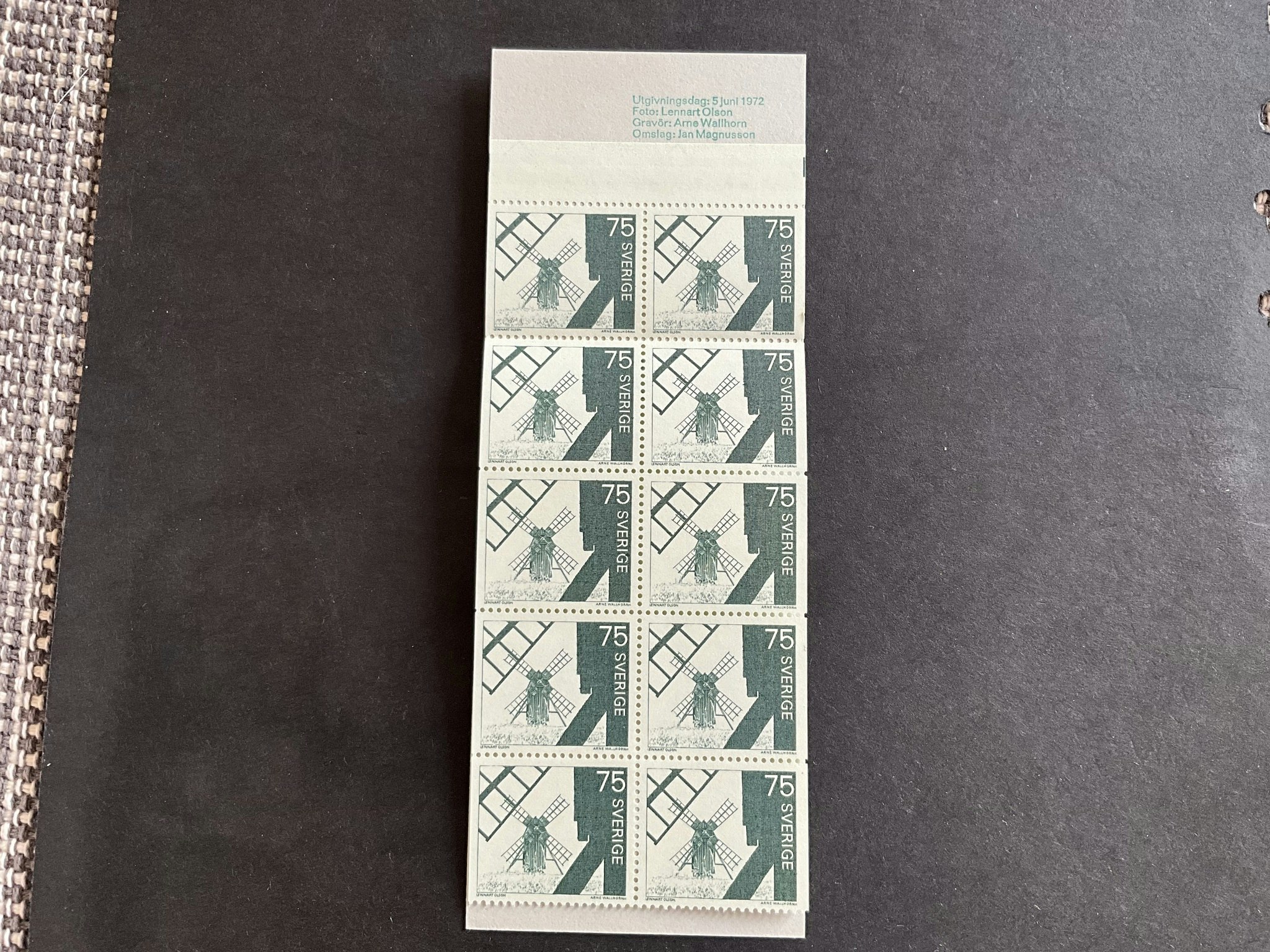 Öländska väderkvarnar facit nr H 258 A1b postfriskt häfte