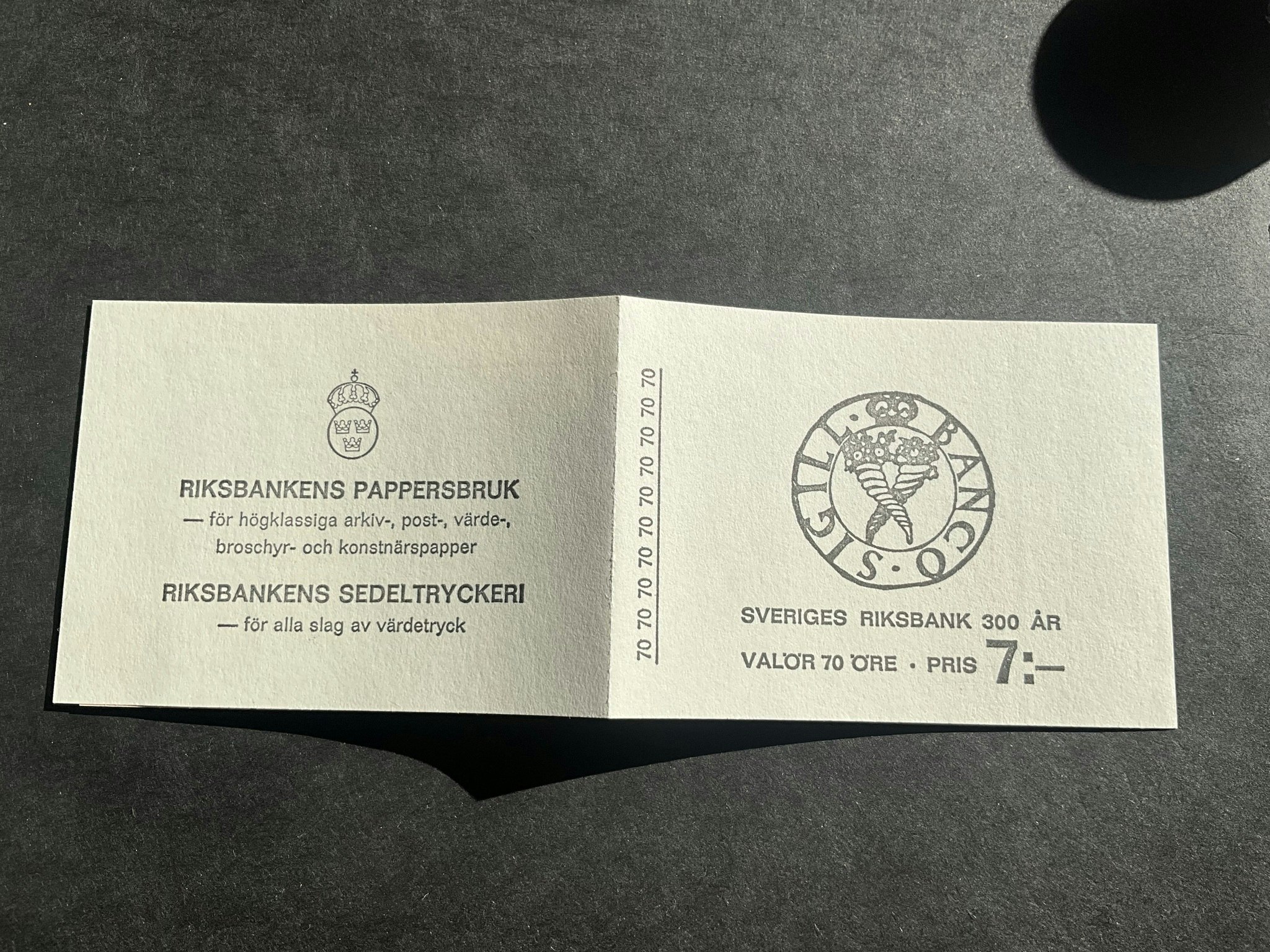 Sveriges riksbank facit nr H 204 postfriskt häfte