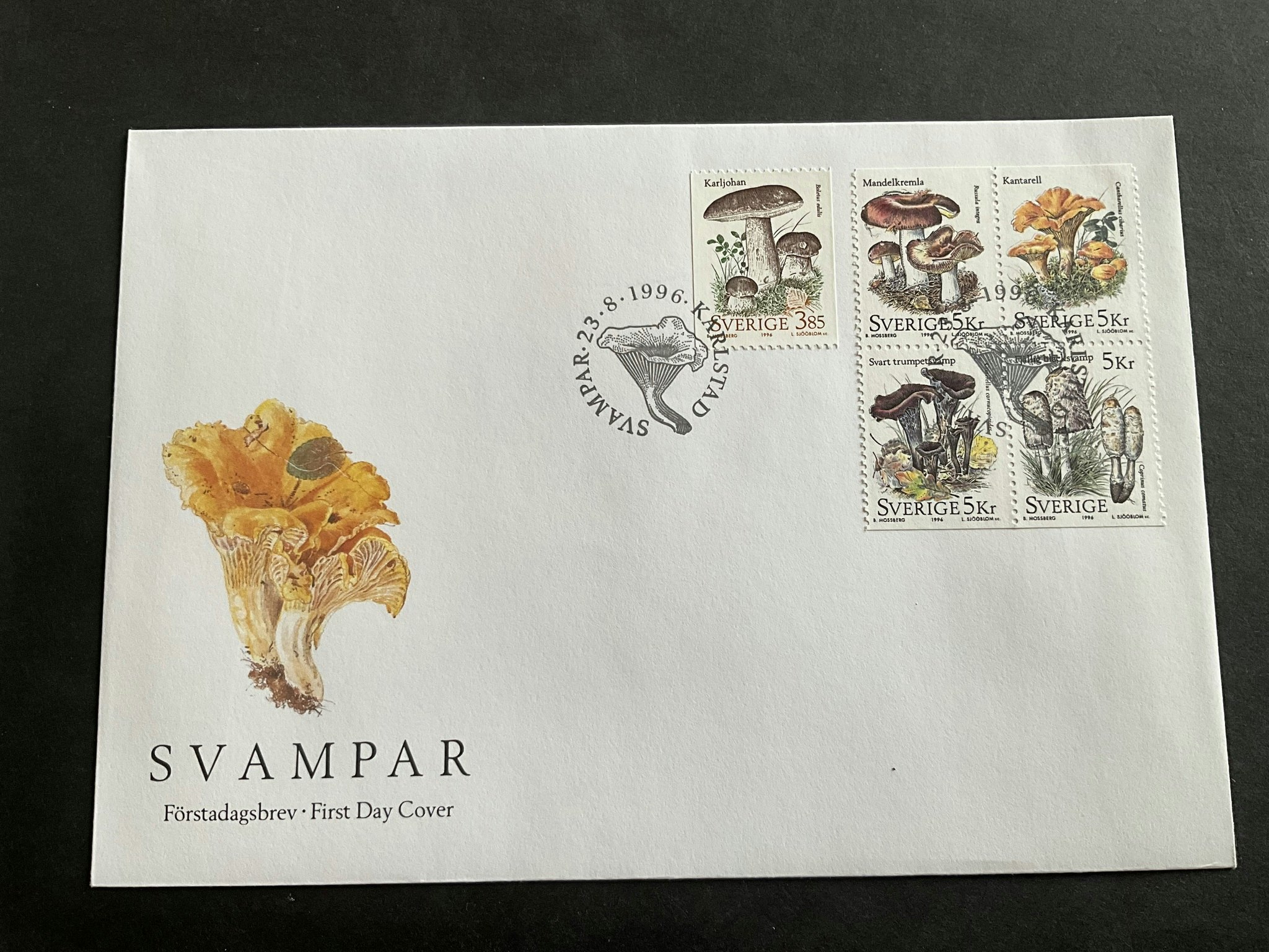 Svampar facit nr 1972-1976 FDC