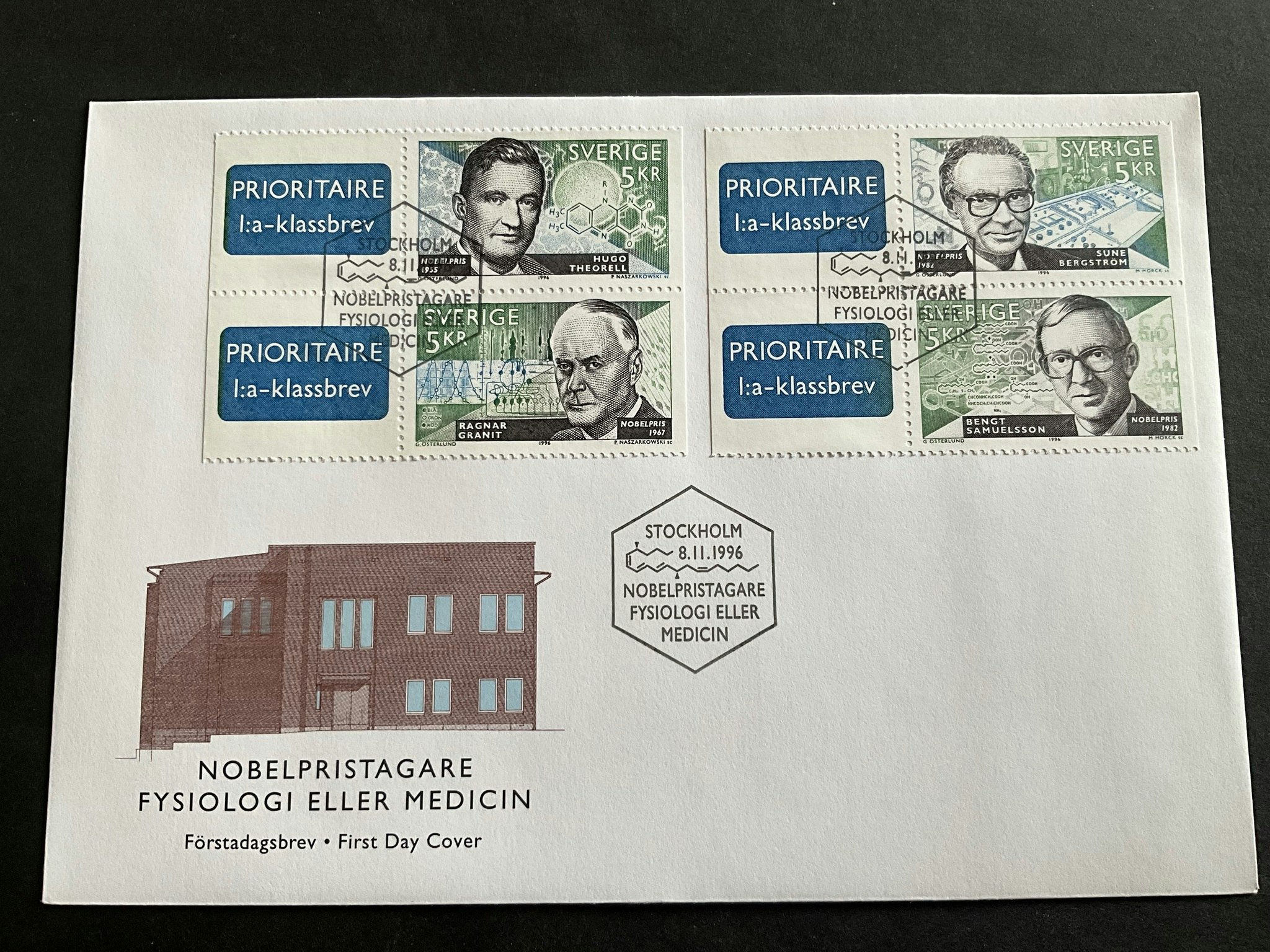 Nobelpris 1996 facit nr 1989-1992 FDC