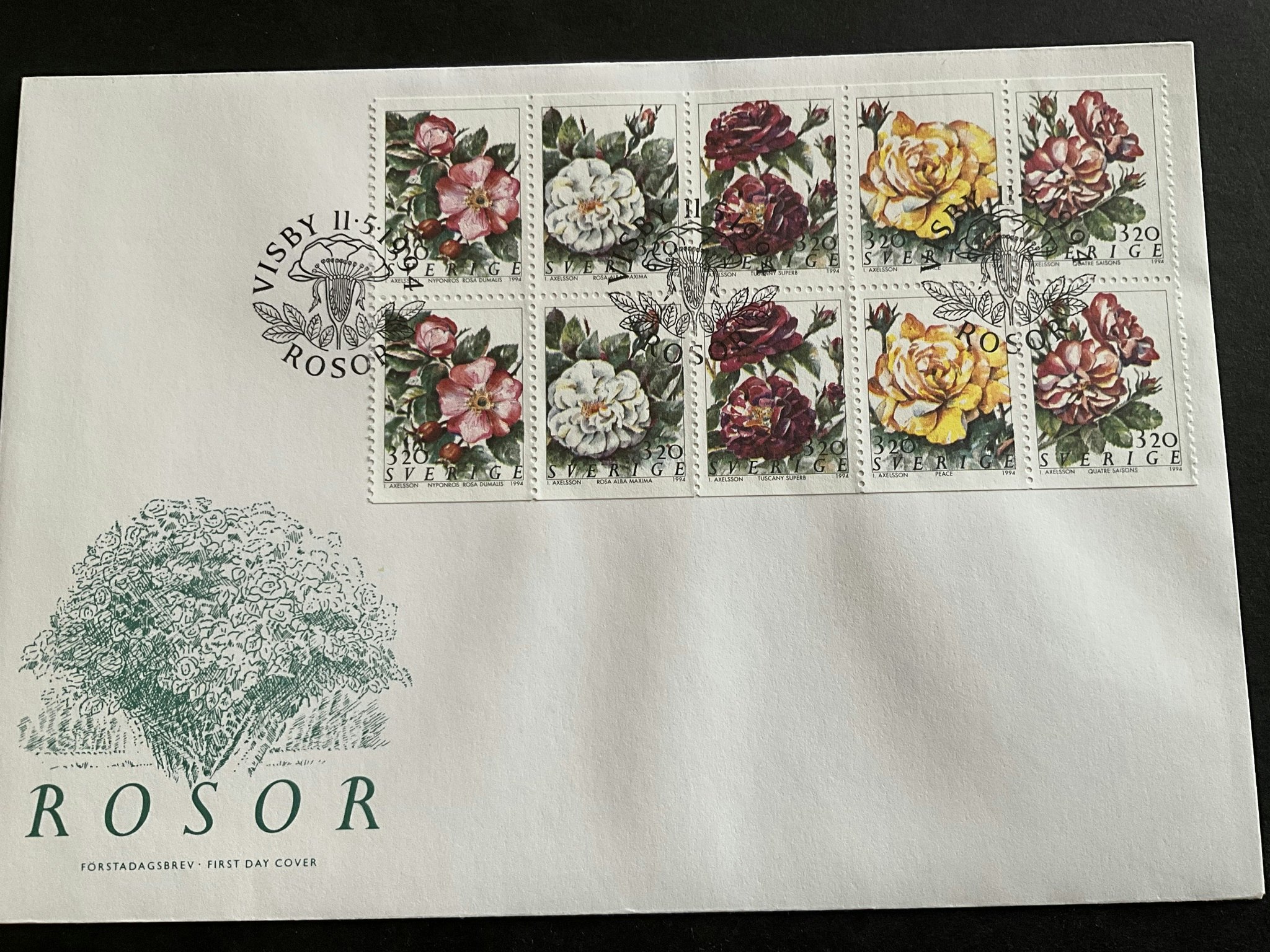 Rosor facit nr 1842-1846 FDC