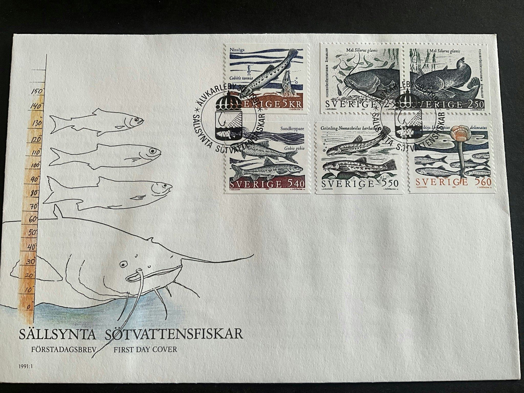 Sällsynta sltvattenfiskar facit 1666-1671 FDC