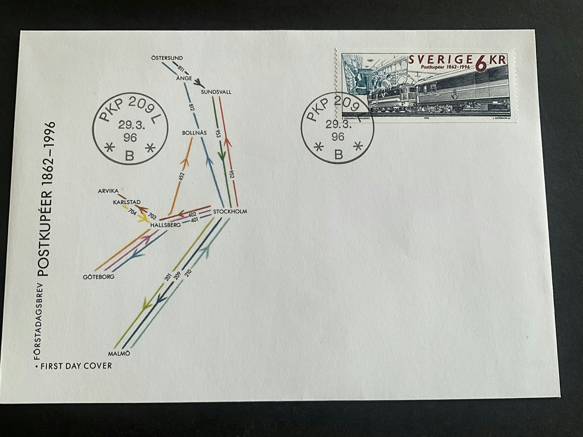 Postkupeer facit 1949 stämplat PKP 209 L 29.3.96 *B*