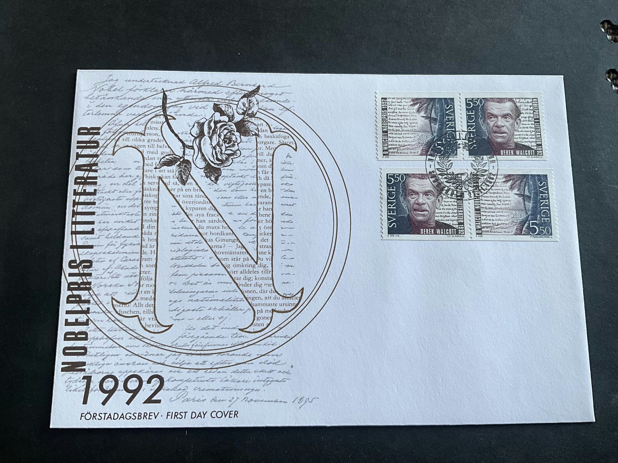 Nobelpristagare 1192 facit nr 1769-1770 FDC