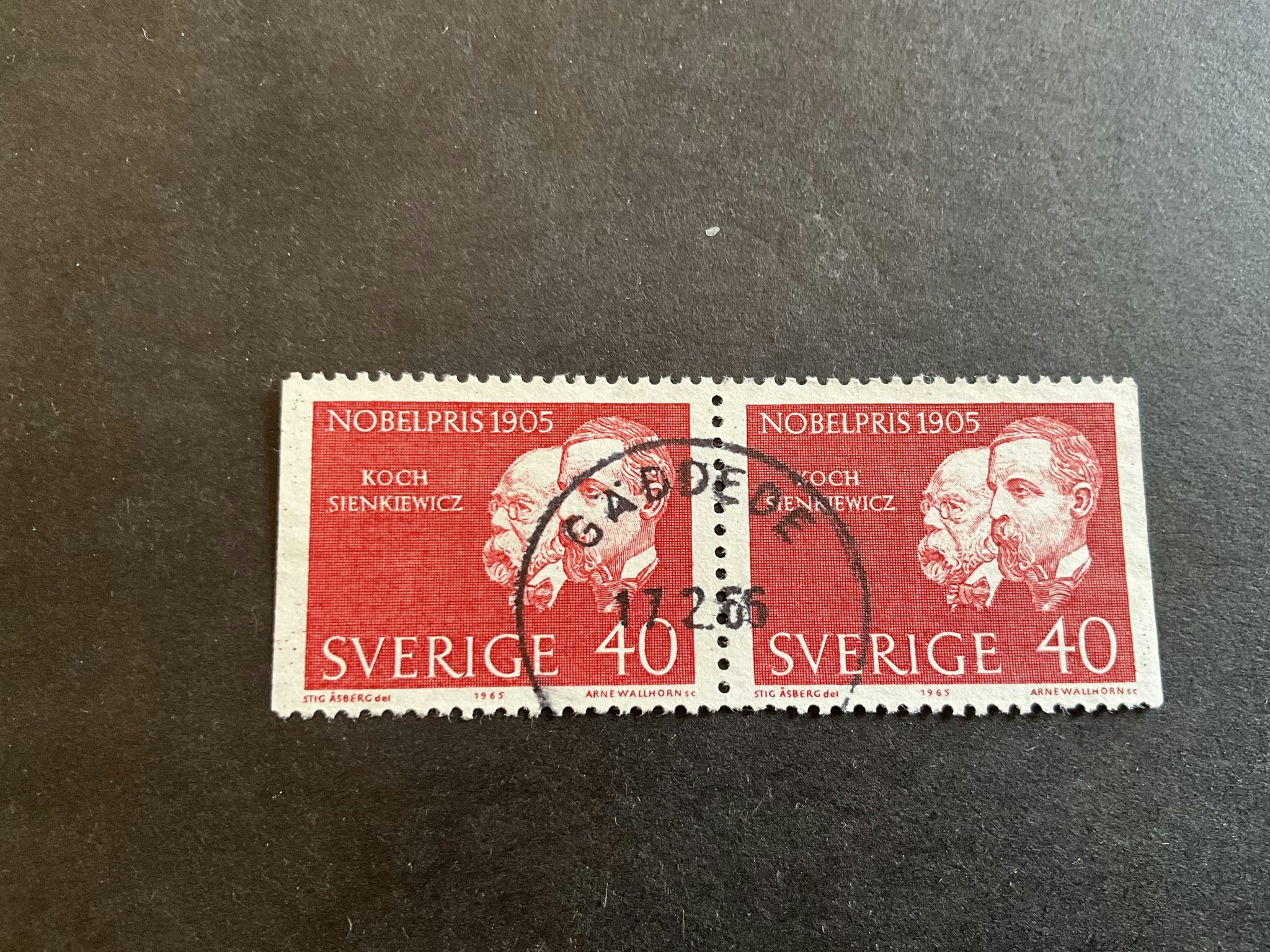 Nobelpris 1905 facit nr 571 BB praktstämplat par GÄDDEDE