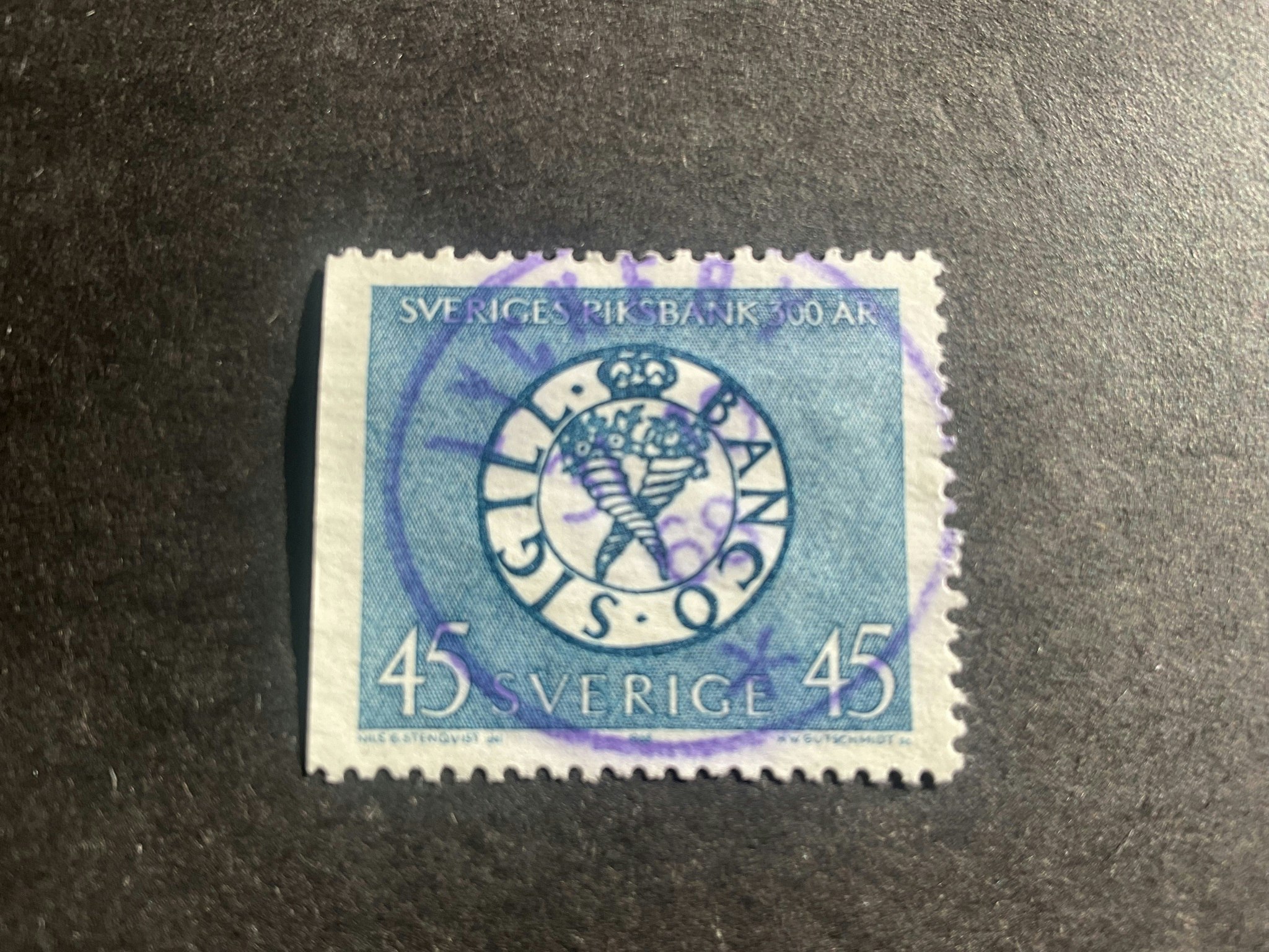 Sveriges riksbank facit nr 624 B1 praktstämplat LYCKEBY , blå stämpel