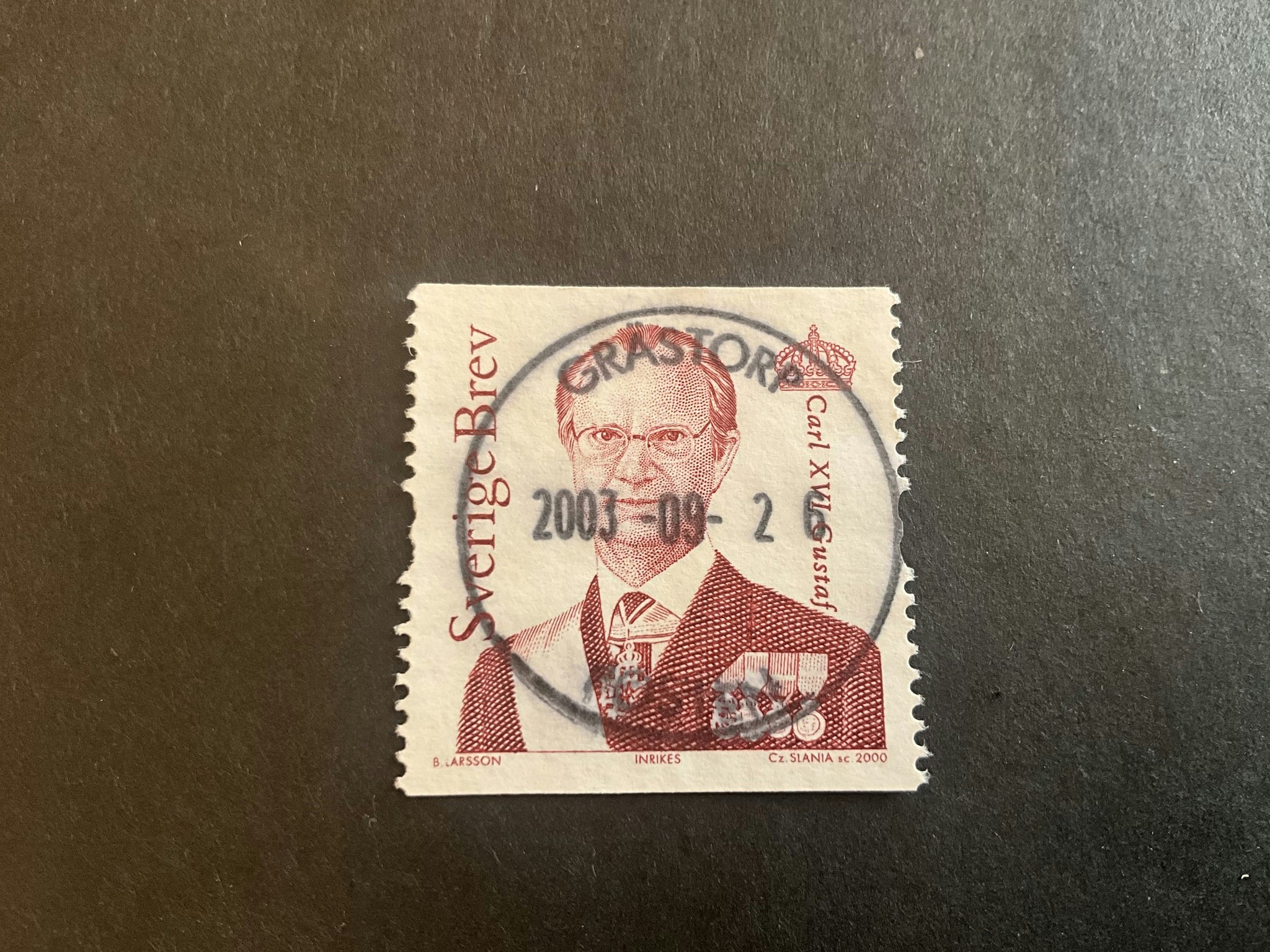 Carl XVI Gustaf facit nr 2382 lyxstämplat GRÄSTORP