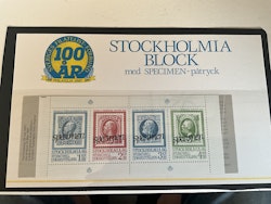 Presentförpackning Specimen tryck på 5 st Stockholmia häften