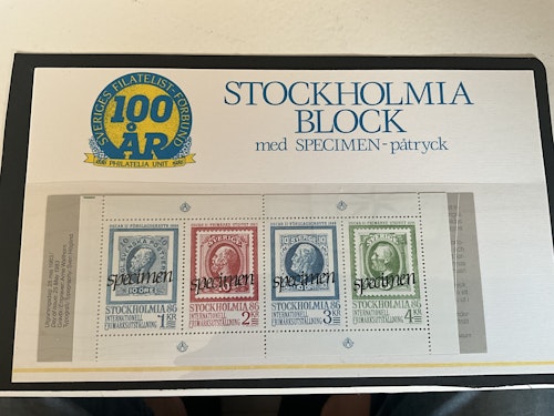 Presentförpackning Specimen tryck på 5 st Stockholmia häften