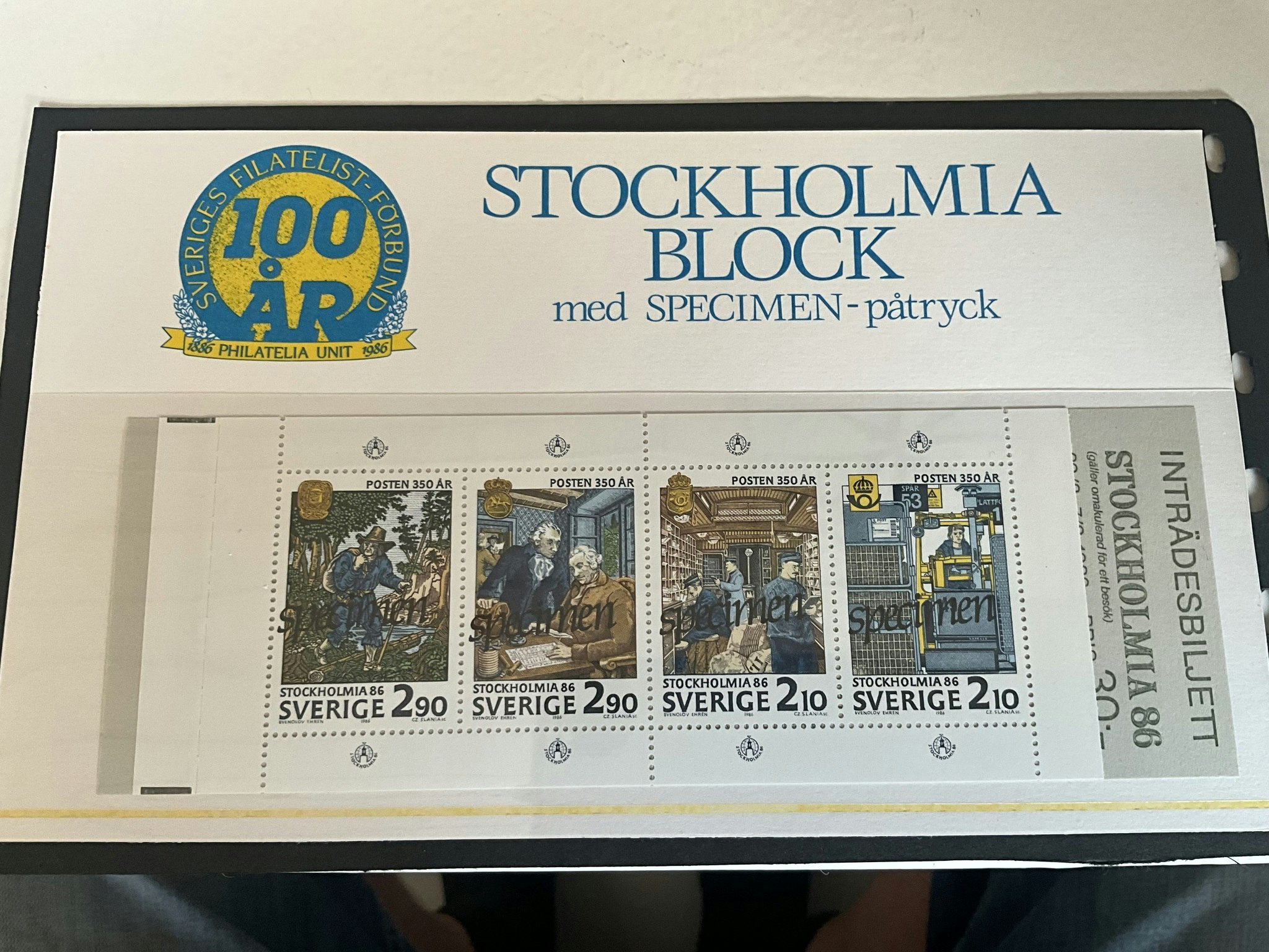 Presentförpackning Specimen tryck på 5 st Stockholmia häften