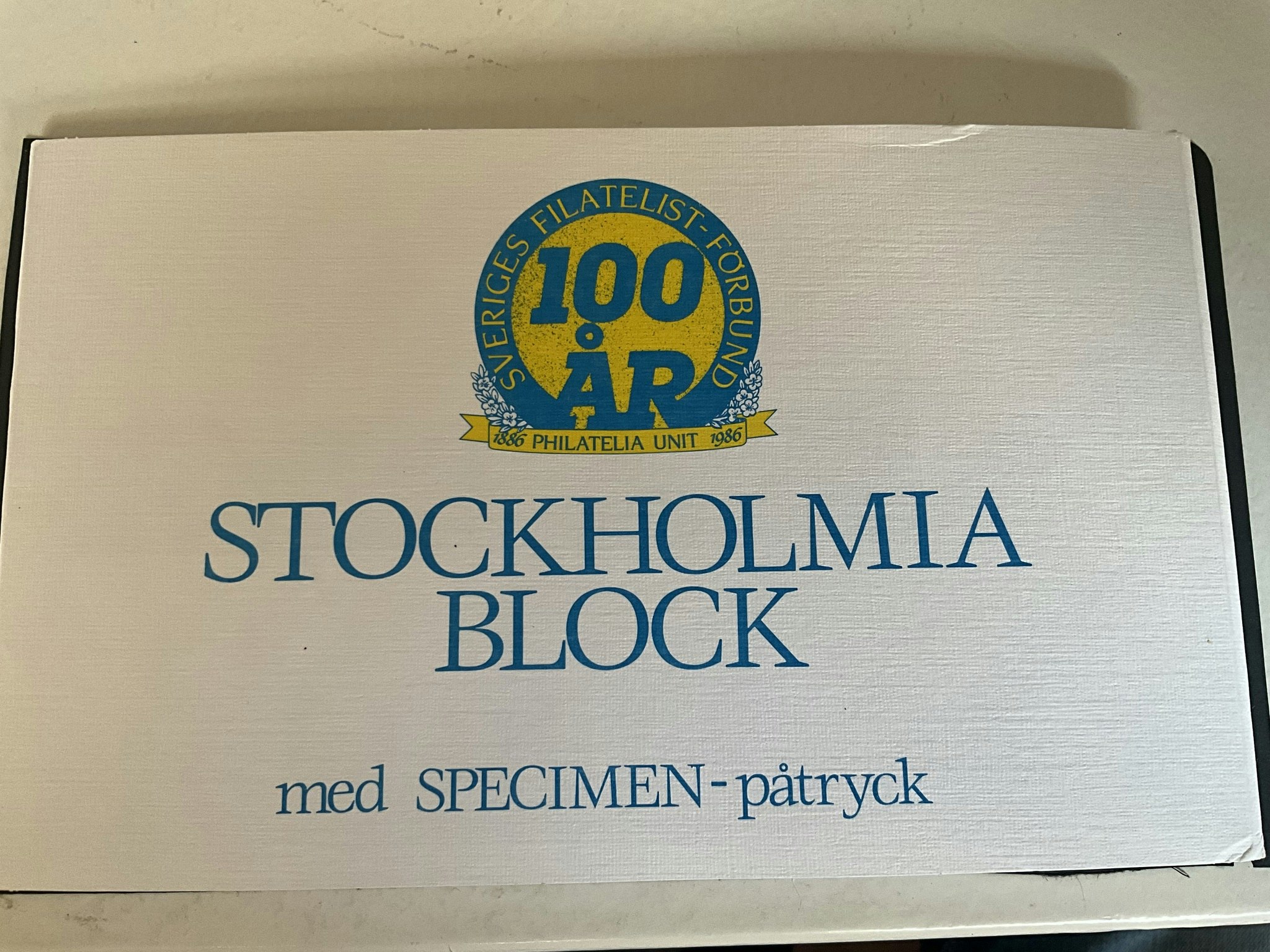 Presentförpackning Specimen tryck på 5 st Stockholmia häften