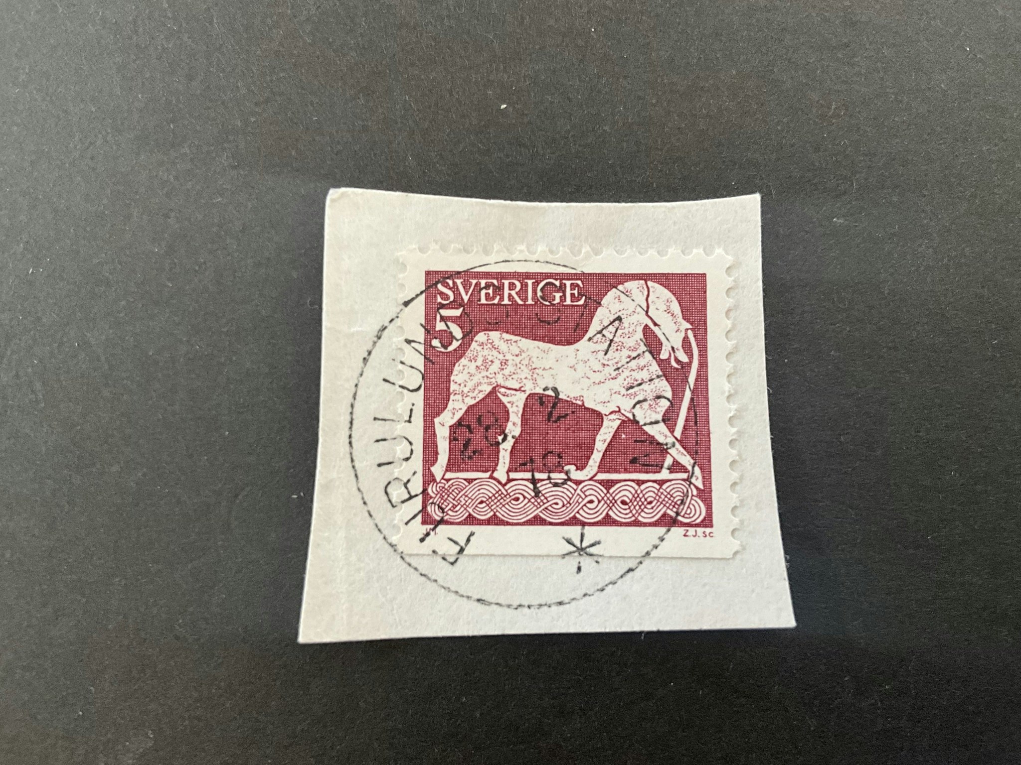 Forntida konst facit 816 B2 praktstämplat på klipp FURULUNDS STATION, sista dag