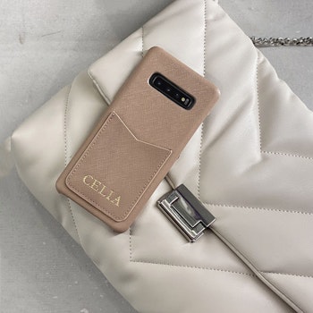 Beige med kortholder