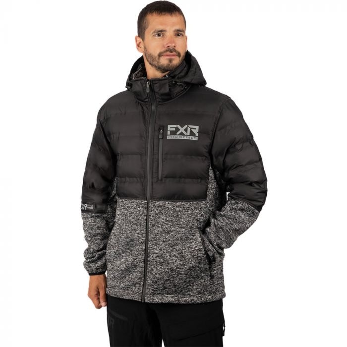 FXR Excursion Lt Hybrid Quilted Hoodie 22 Black/Grey